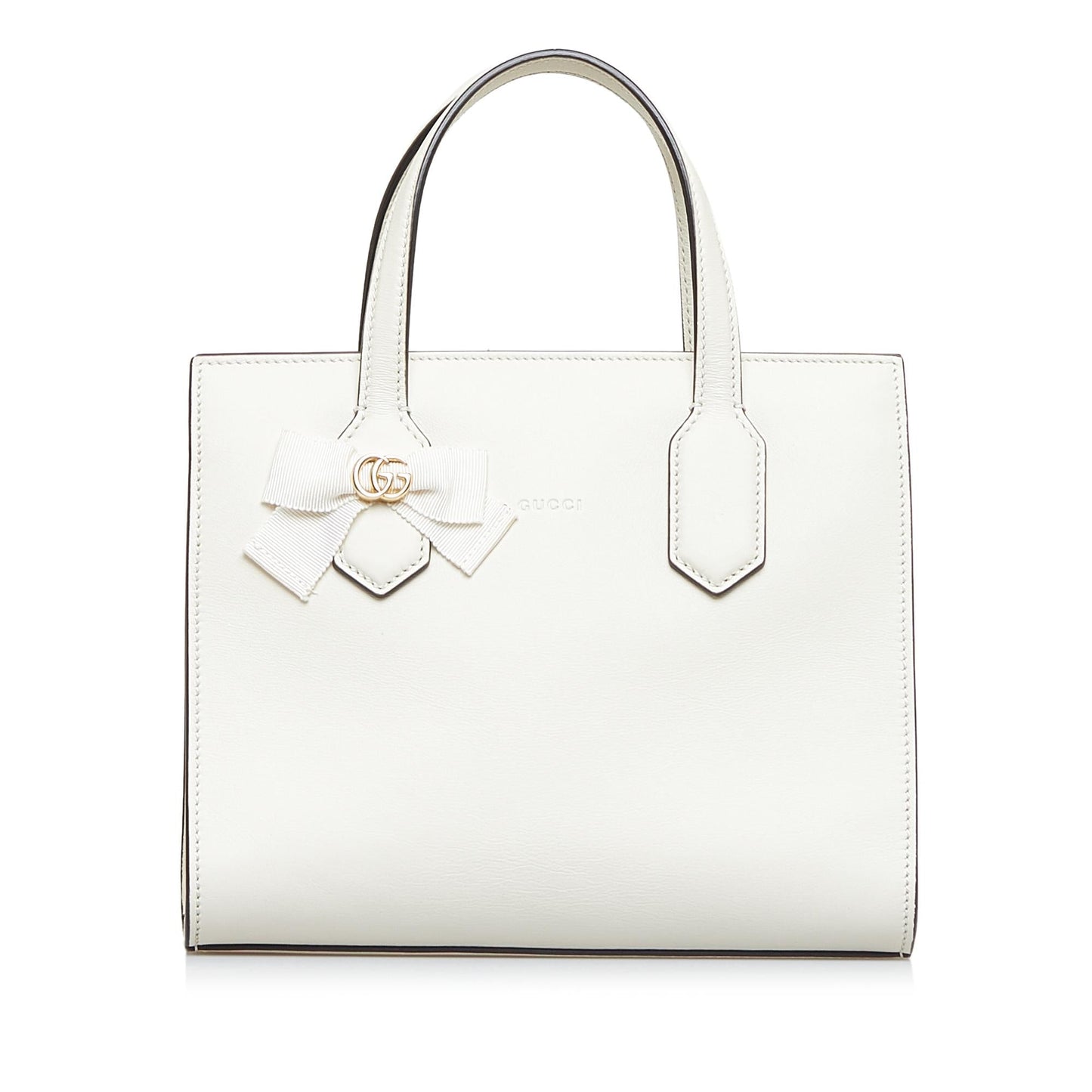 Gucci GG Ribbon SHG-Uc1jrY Calf White Satchel Bag