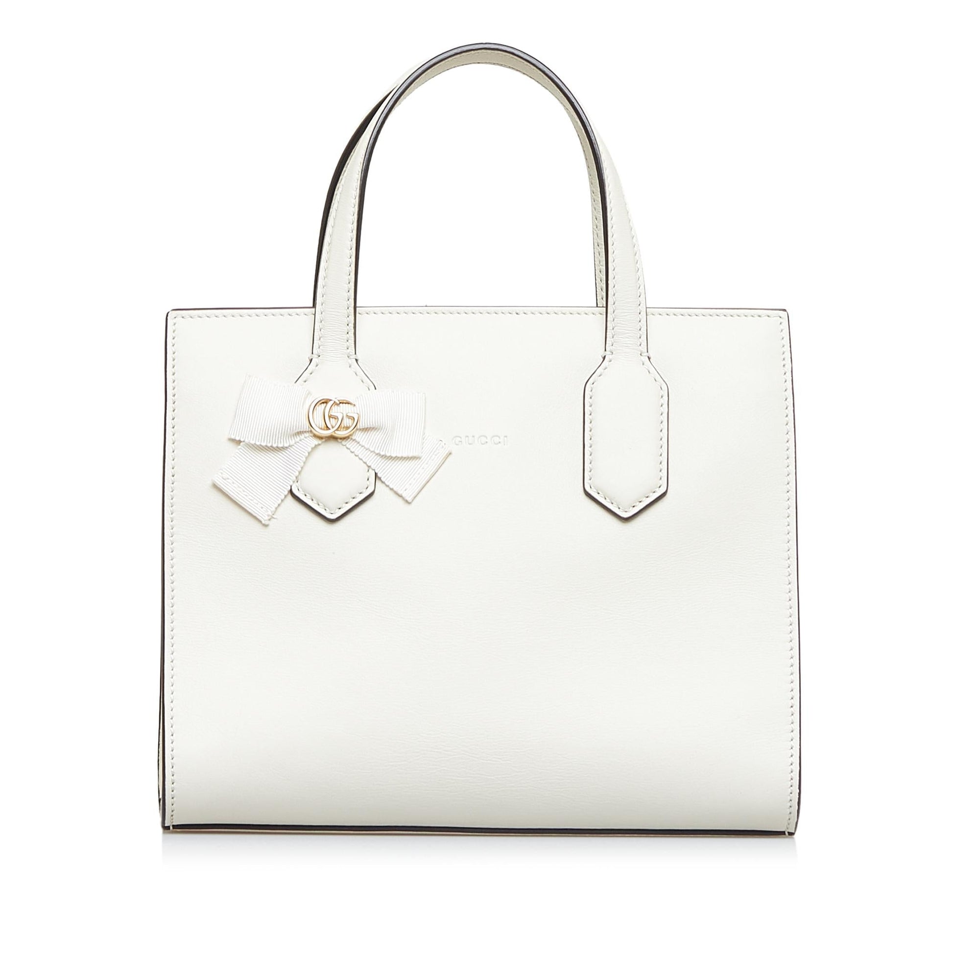 Gucci GG Ribbon SHG-Uc1jrY Calf White Satchel Bag