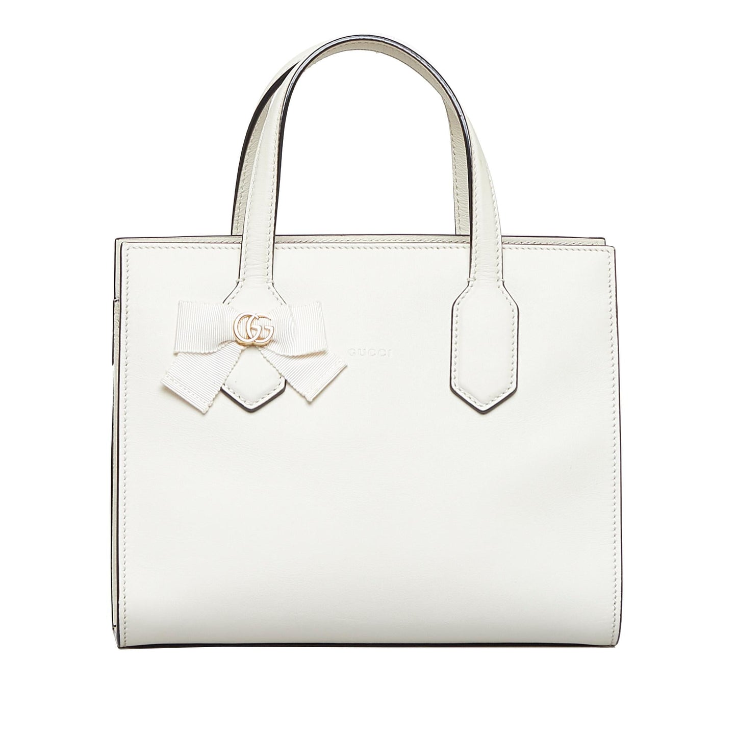 Gucci GG Ribbon SHG-HDDP47 Calf White Satchel Bag