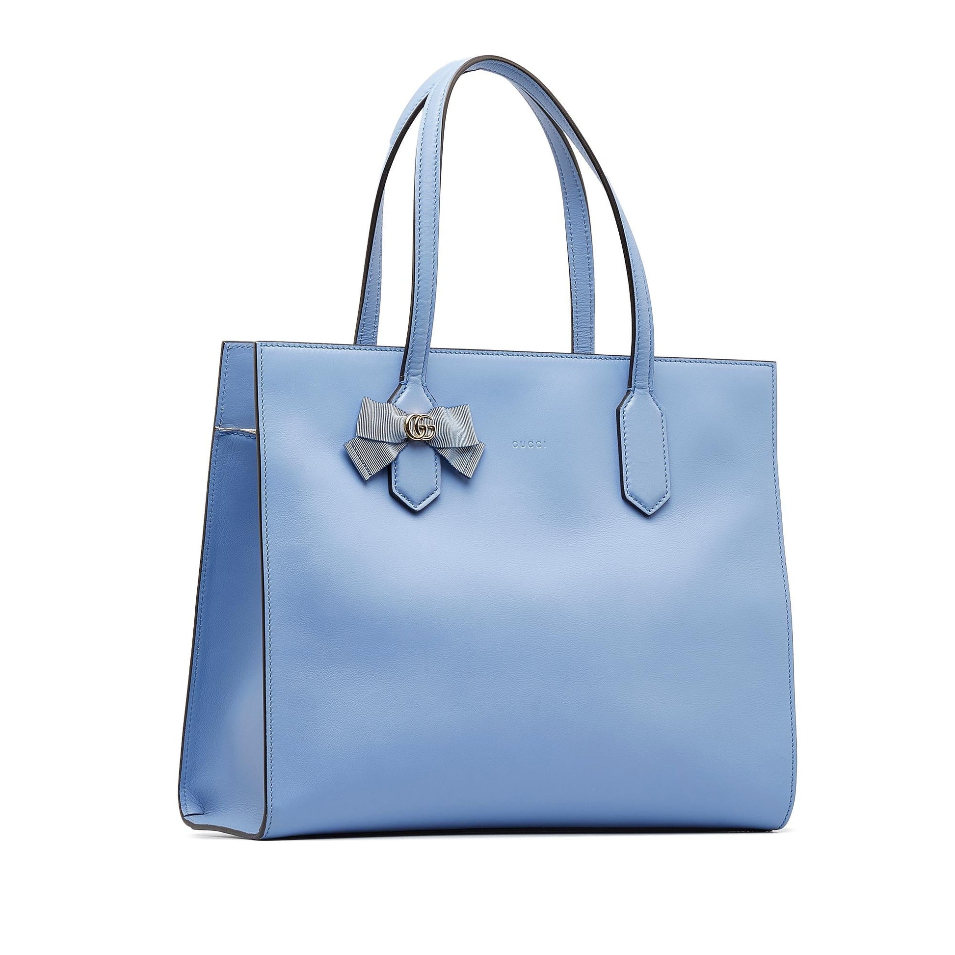 Gucci GG Ribbon SHG-UvGidt Calf Blue Satchel Bag