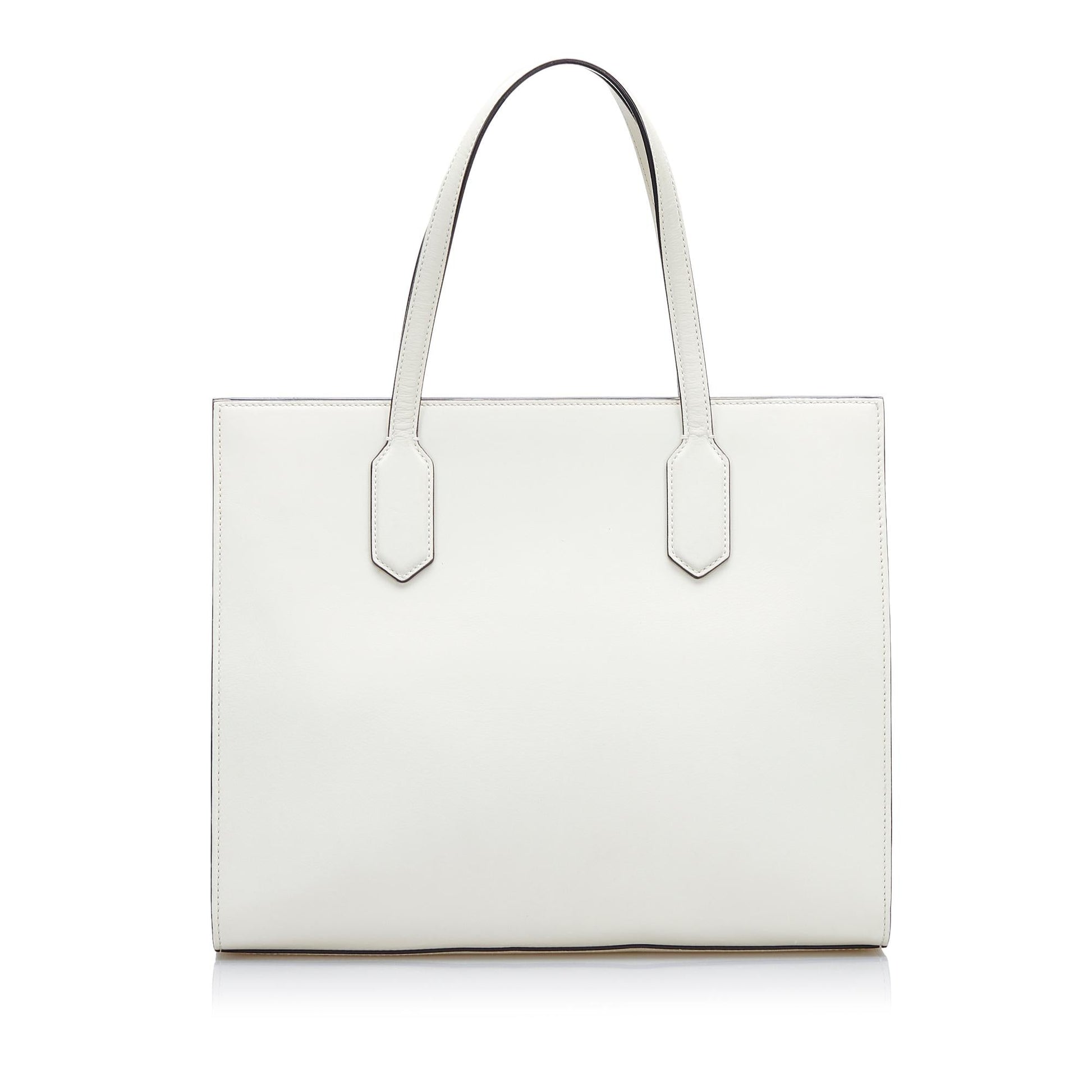 Gucci GG Ribbon SHG-DG01jo Calf White Tote Bag