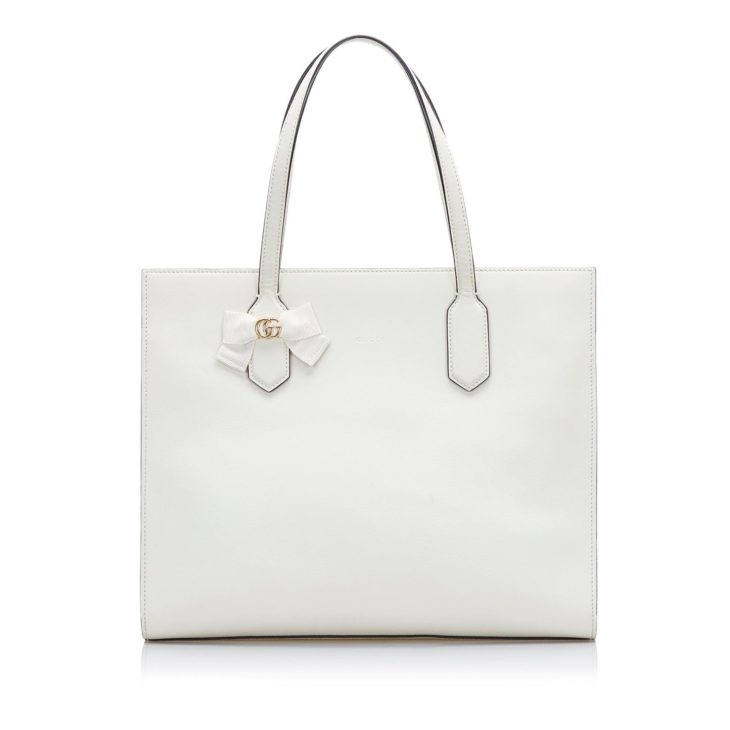 Gucci GG Ribbon SHG-DG01jo Calf White Tote Bag