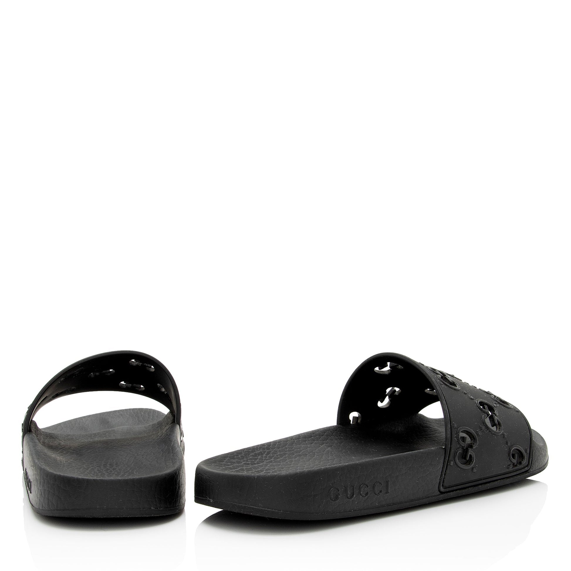 Gucci GG Rubber Slides - Size Black Shoes