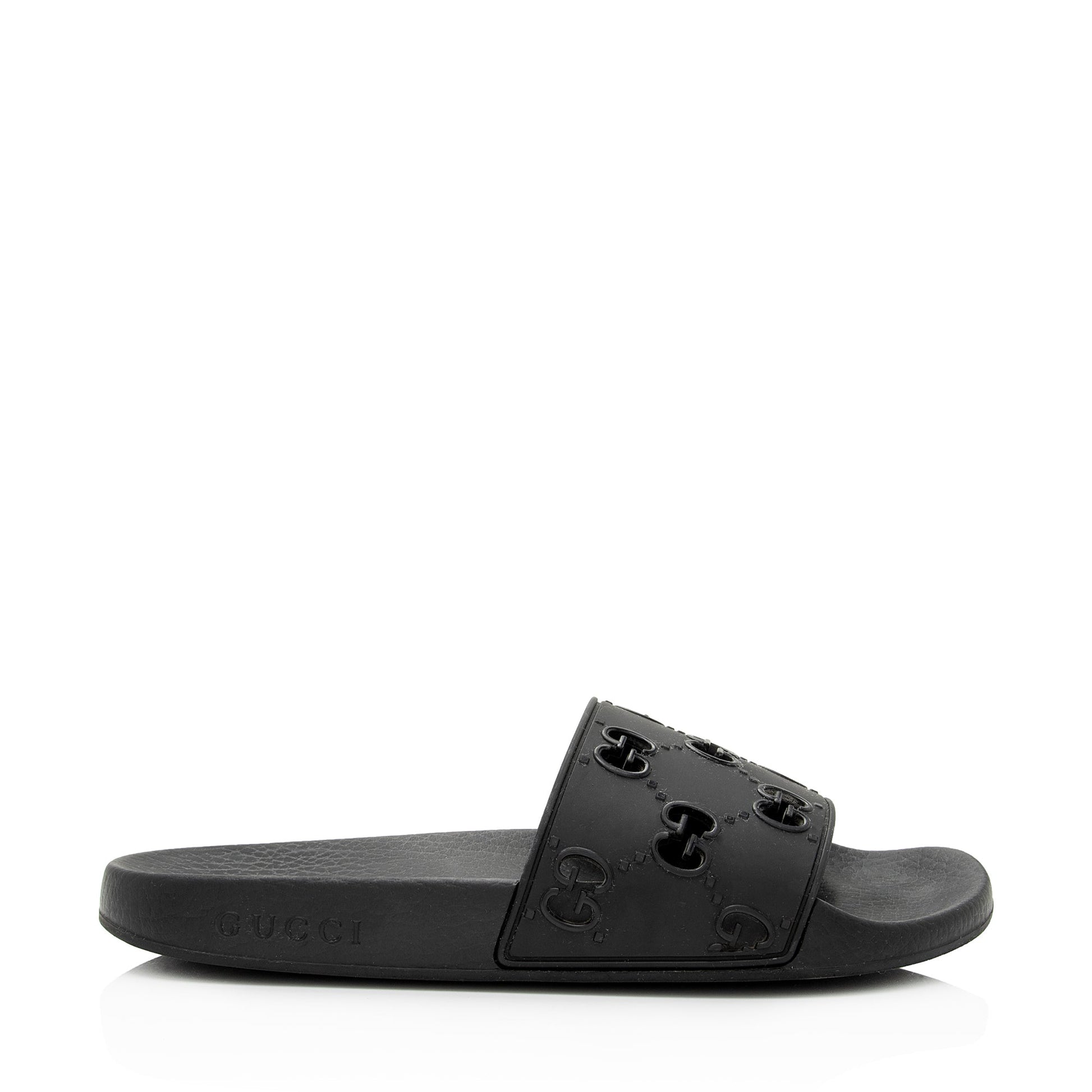Gucci GG Rubber Slides - Size Black Shoes