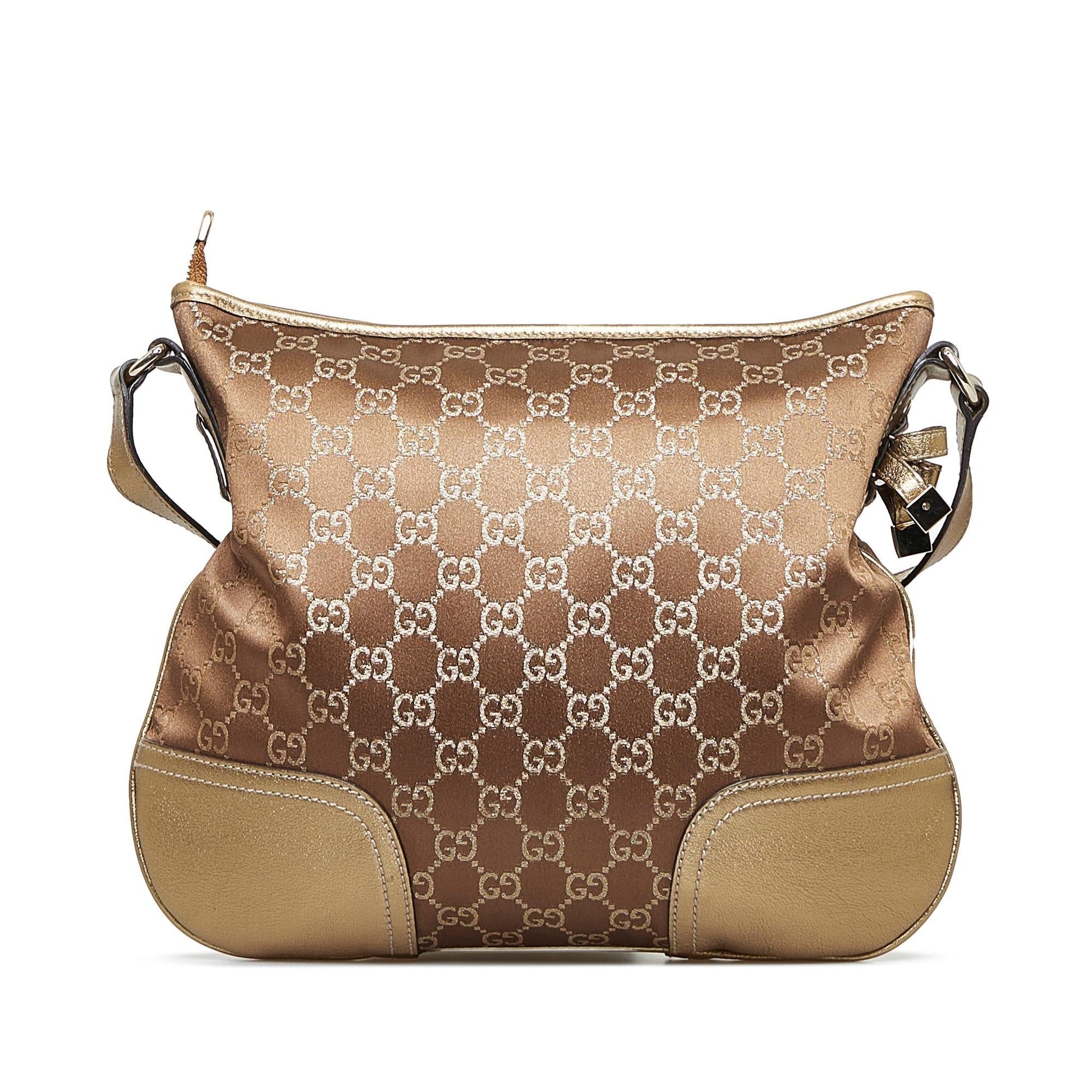 Gucci GG Princy SHG-Ni26BV Satin Brown Crossbody Bag