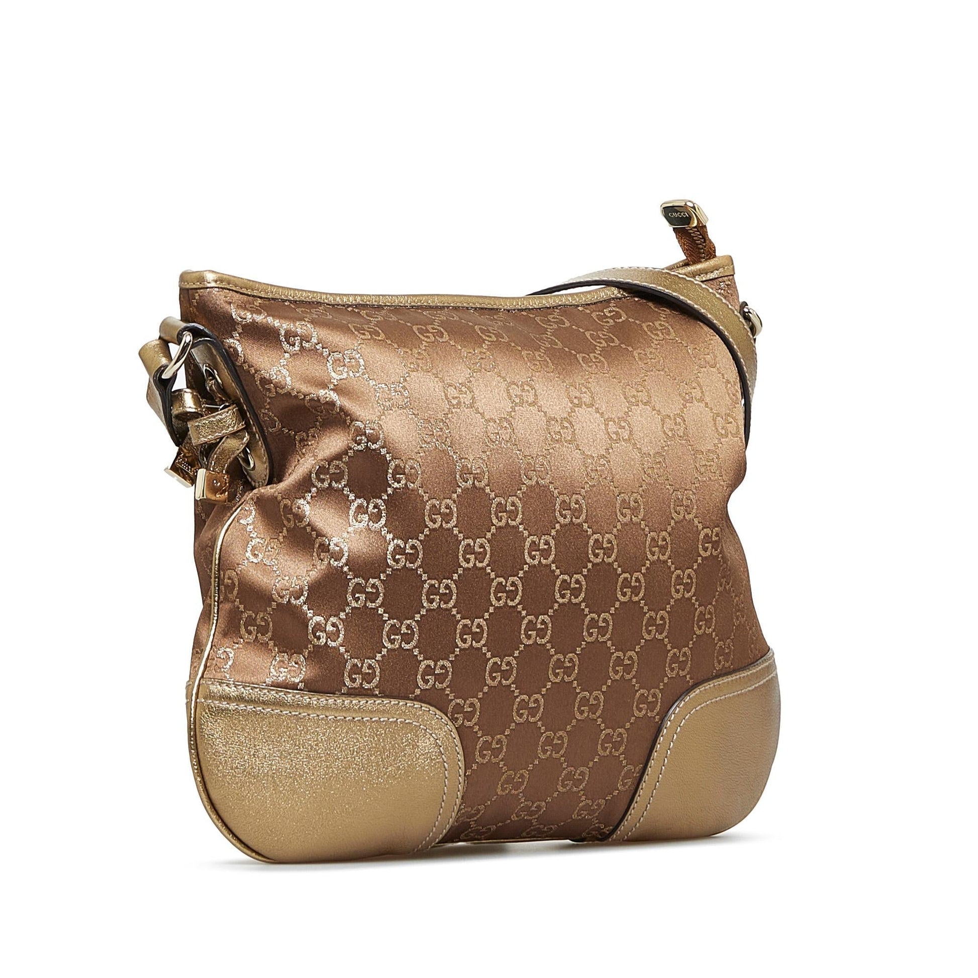 Gucci GG Princy SHG-Ni26BV Satin Brown Crossbody Bag