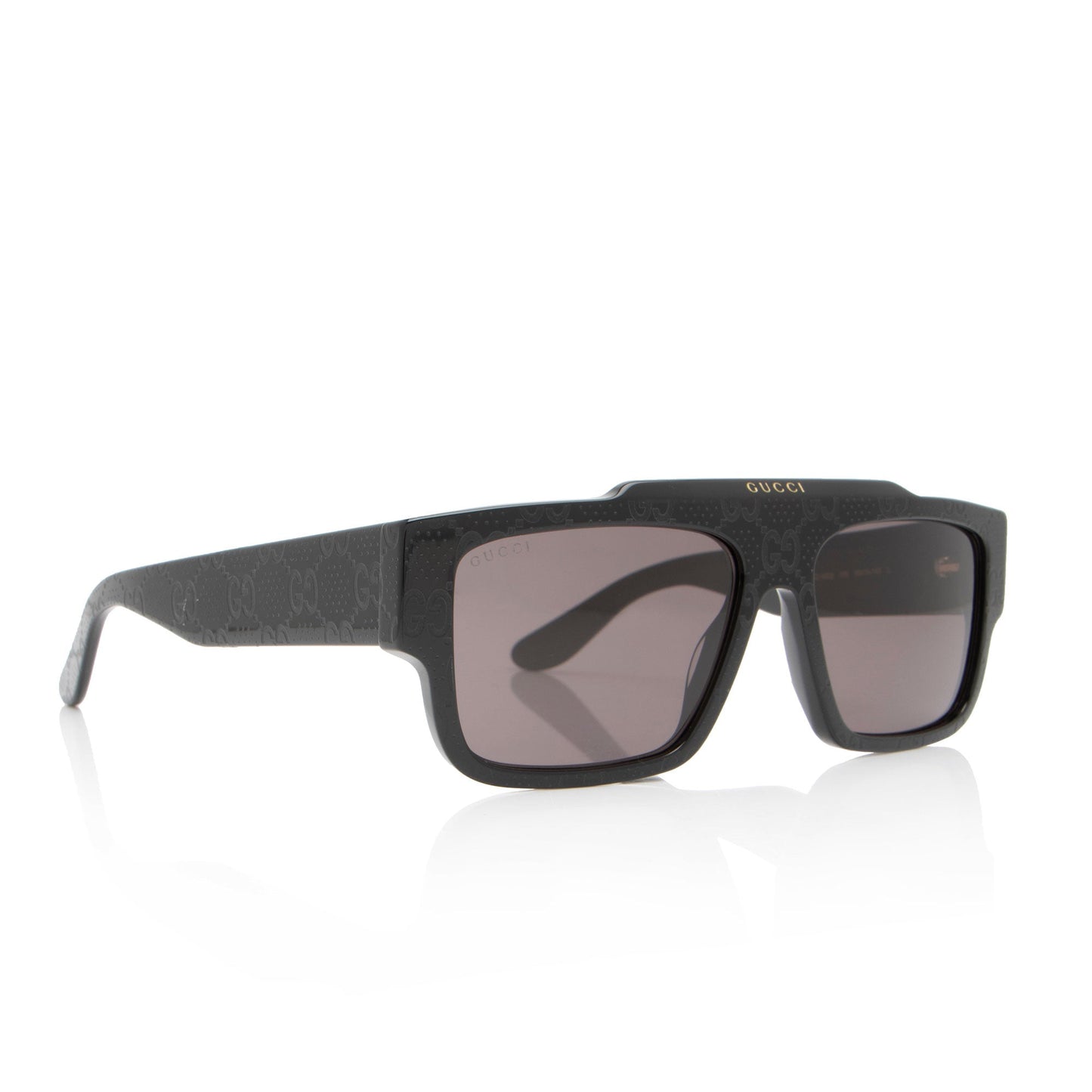 Gucci Enameled GG Square Sunglasses Black Accessory