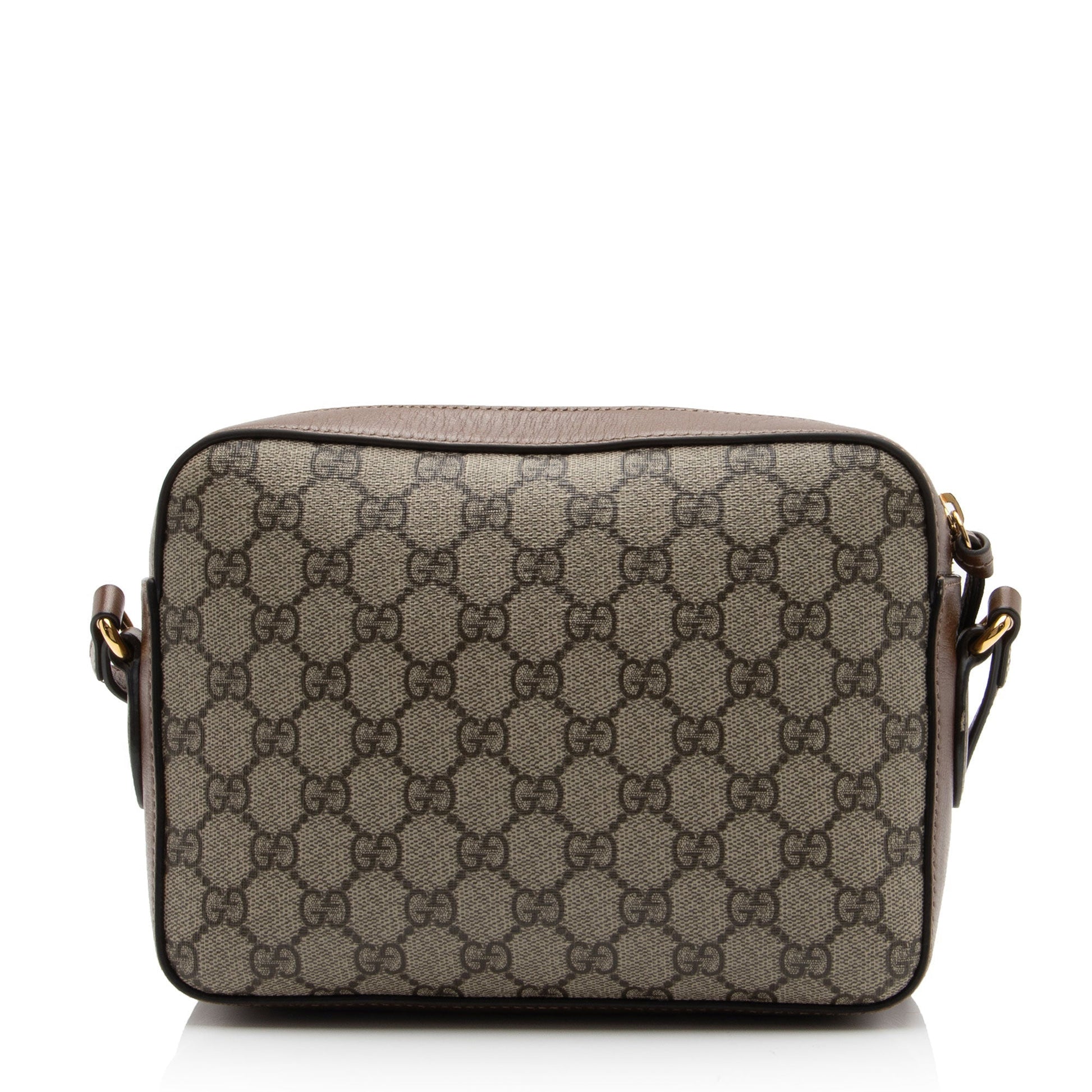 Gucci GG Supreme Horsebit SHF-o9bVc1 Leather Canvas Brown Beige Crossbody Bag