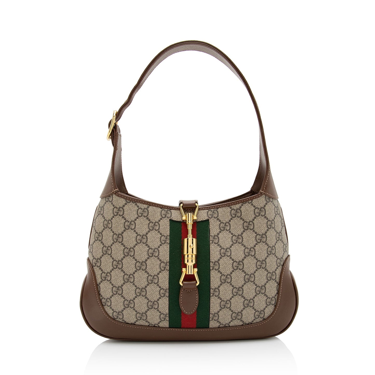 Gucci GG Supreme Jackie SHF-ViiE4X Leather Canvas Nylon Brown Shoulder Bag