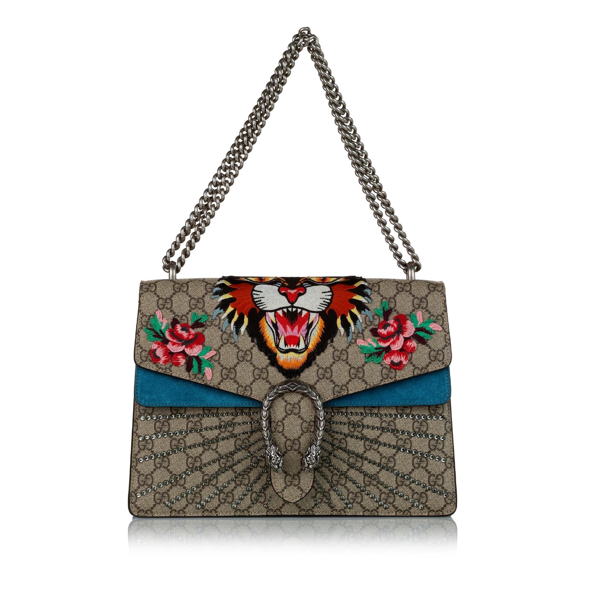 Gucci GG Supreme Angry Cat Dionysus Canvas Calf Brown Shoulder Bag