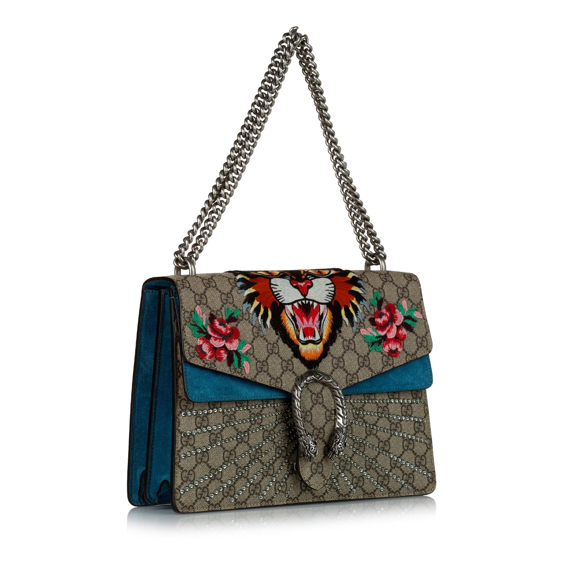 Gucci GG Supreme Angry Cat Dionysus Canvas Calf Brown Shoulder Bag