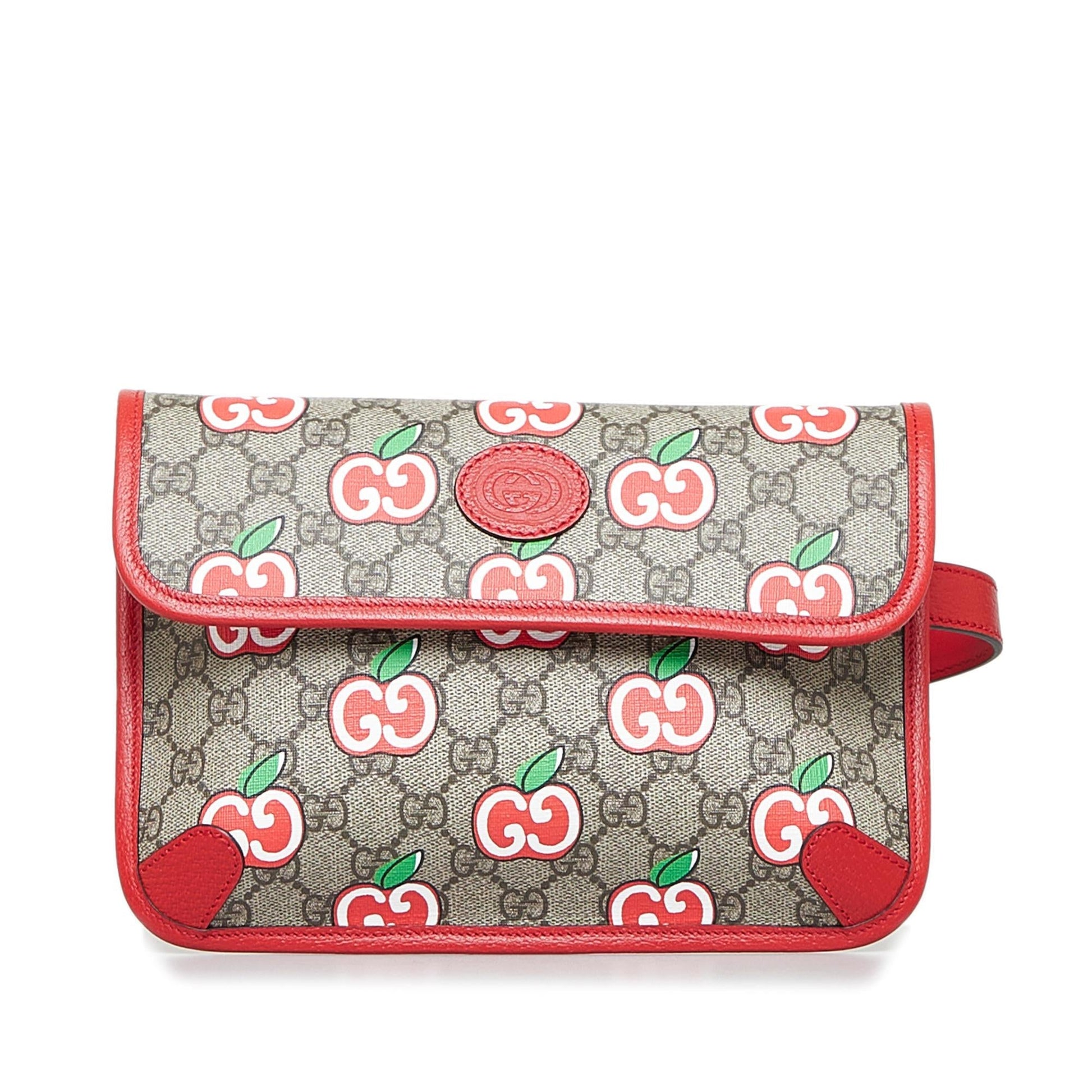 Gucci GG Supreme Apple Belt SHG-A0xDYF Canvas Red Accessory