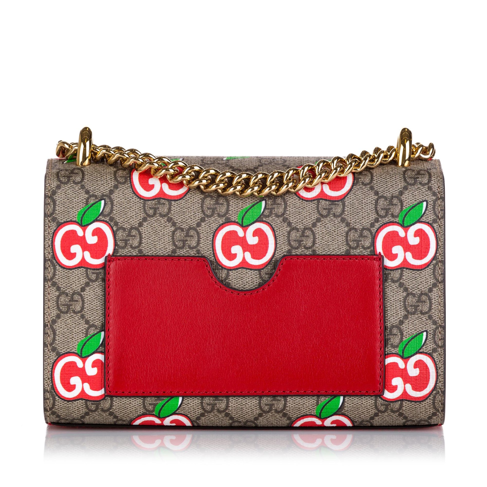 Gucci GG Supreme Apple Padlock SHG Canvas Brown Shoulder Bag