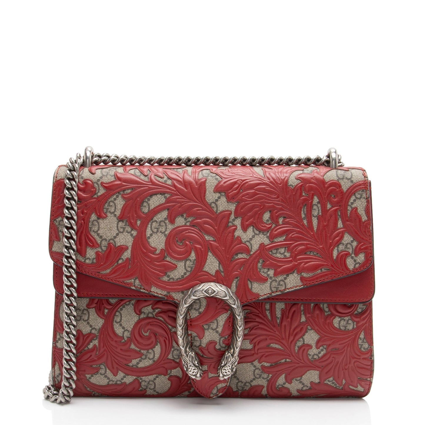 Gucci GG Supreme Arabesque Dionysus SHF-qVrzUr Leather Beige Red Medium Shoulder Bag