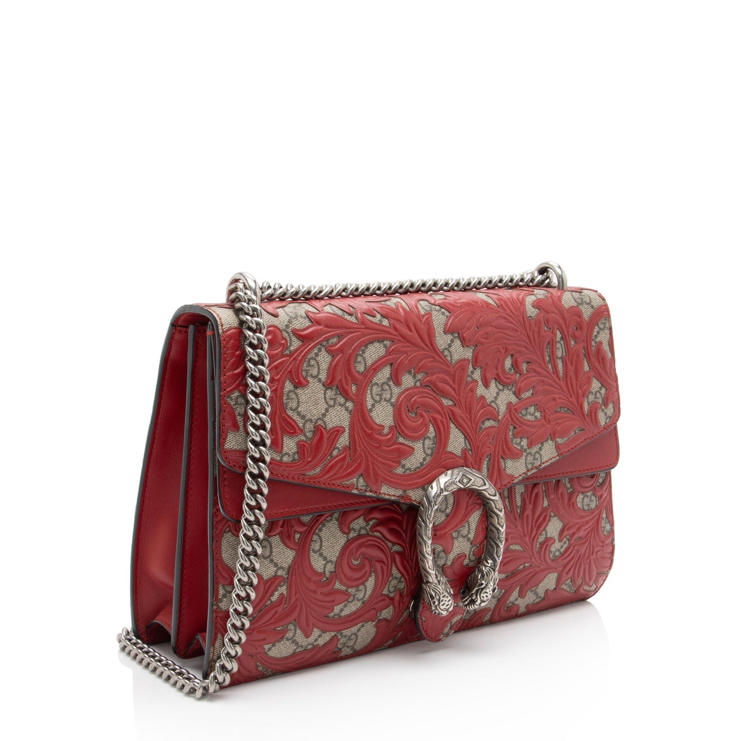 Gucci GG Supreme Arabesque Dionysus SHF-qVrzUr Leather Beige Red Medium Shoulder Bag