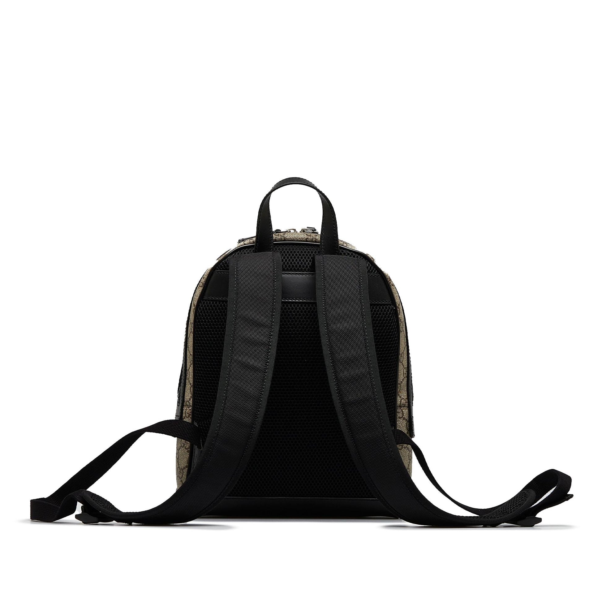 Gucci GG Supreme Backpack SHG-vLgXGr Canvas Calf Black Brown