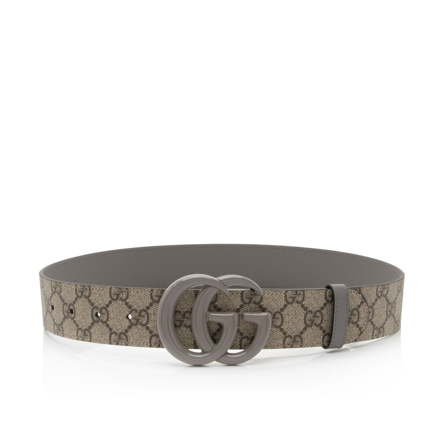 Gucci GG Supreme GG Marmont Wide Leather Canvas Beige Grey Accessory