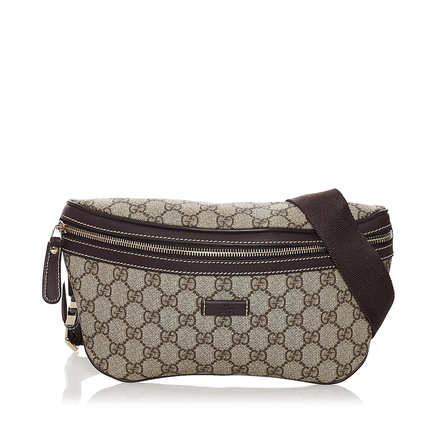 Gucci GG Supreme Belt SHG Canvas Brown Accessory Bag Shg