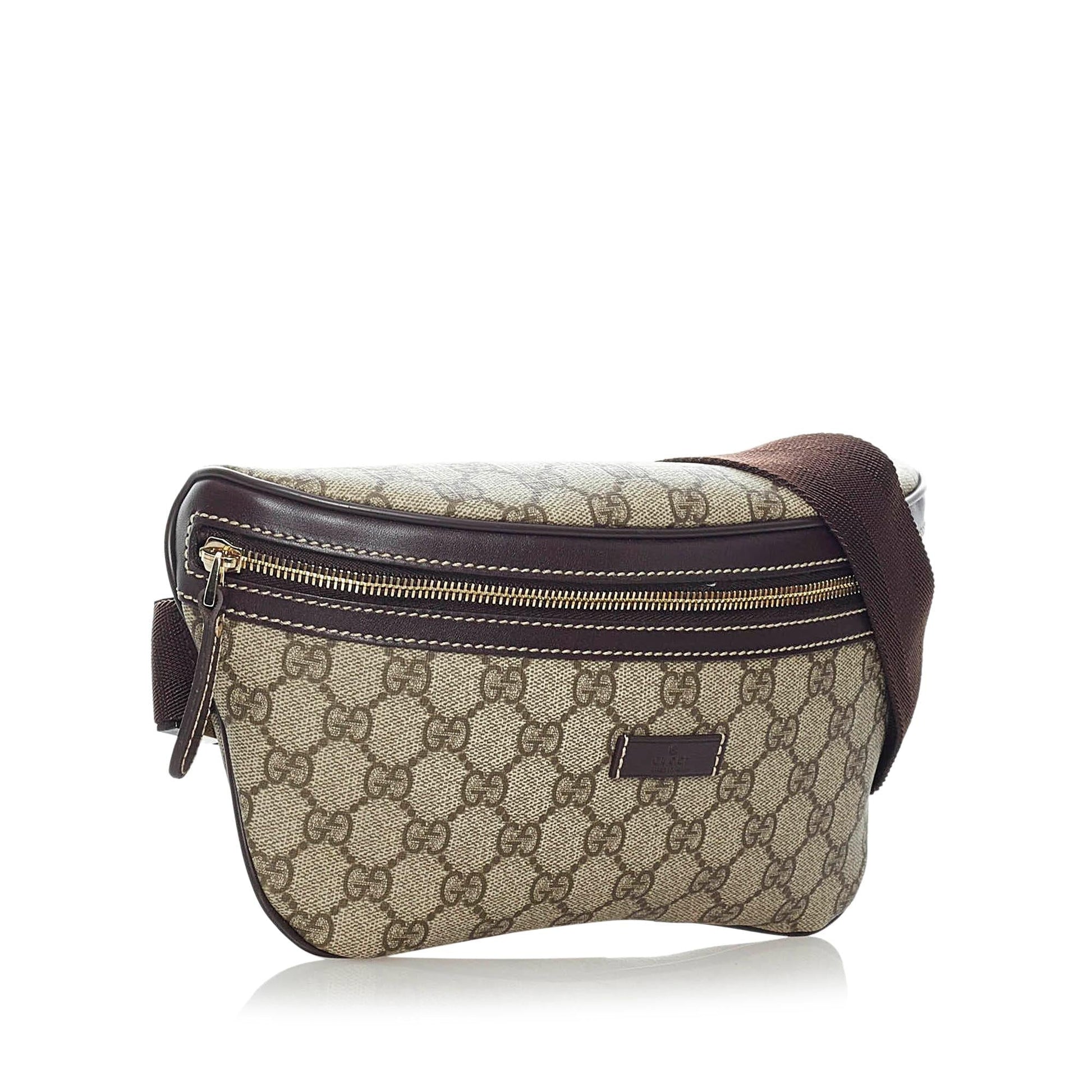 Gucci GG Supreme Belt SHG Canvas Brown Accessory 4
