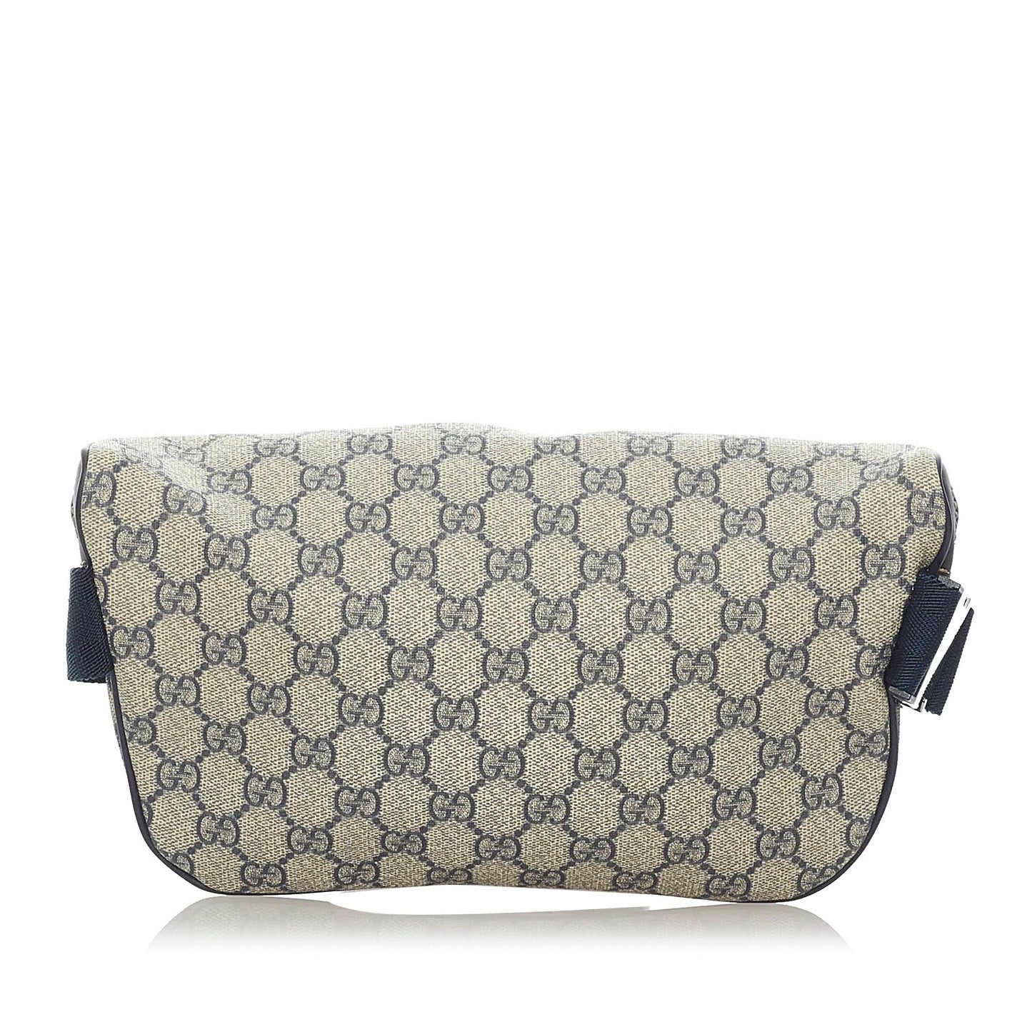 Gucci GG Supreme Belt SHG Canvas Calf Black Brown Accessory