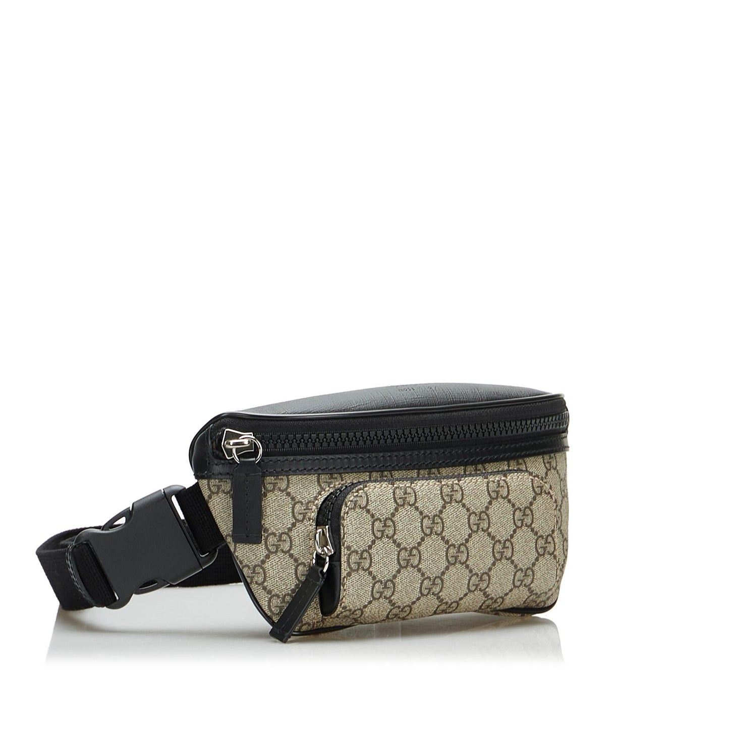 Gucci GG Supreme Belt SHG-Ia8Va5 Canvas Calf Black Brown Accessory