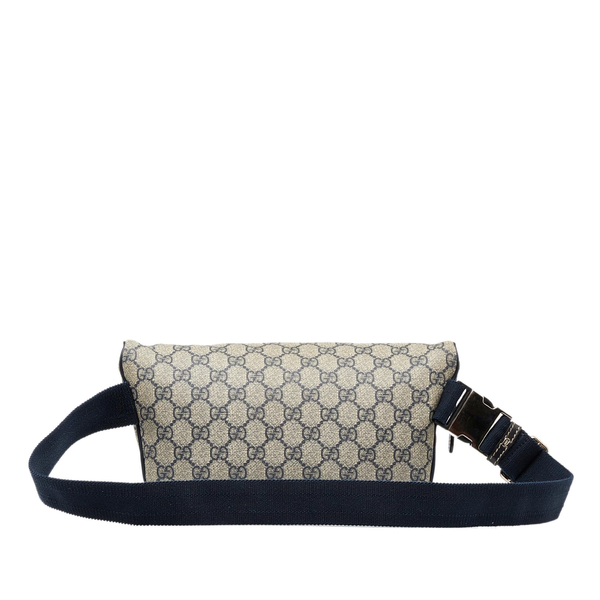 Gucci GG Supreme Belt SHG-WQ1fLo Canvas Calf Brown Accessory