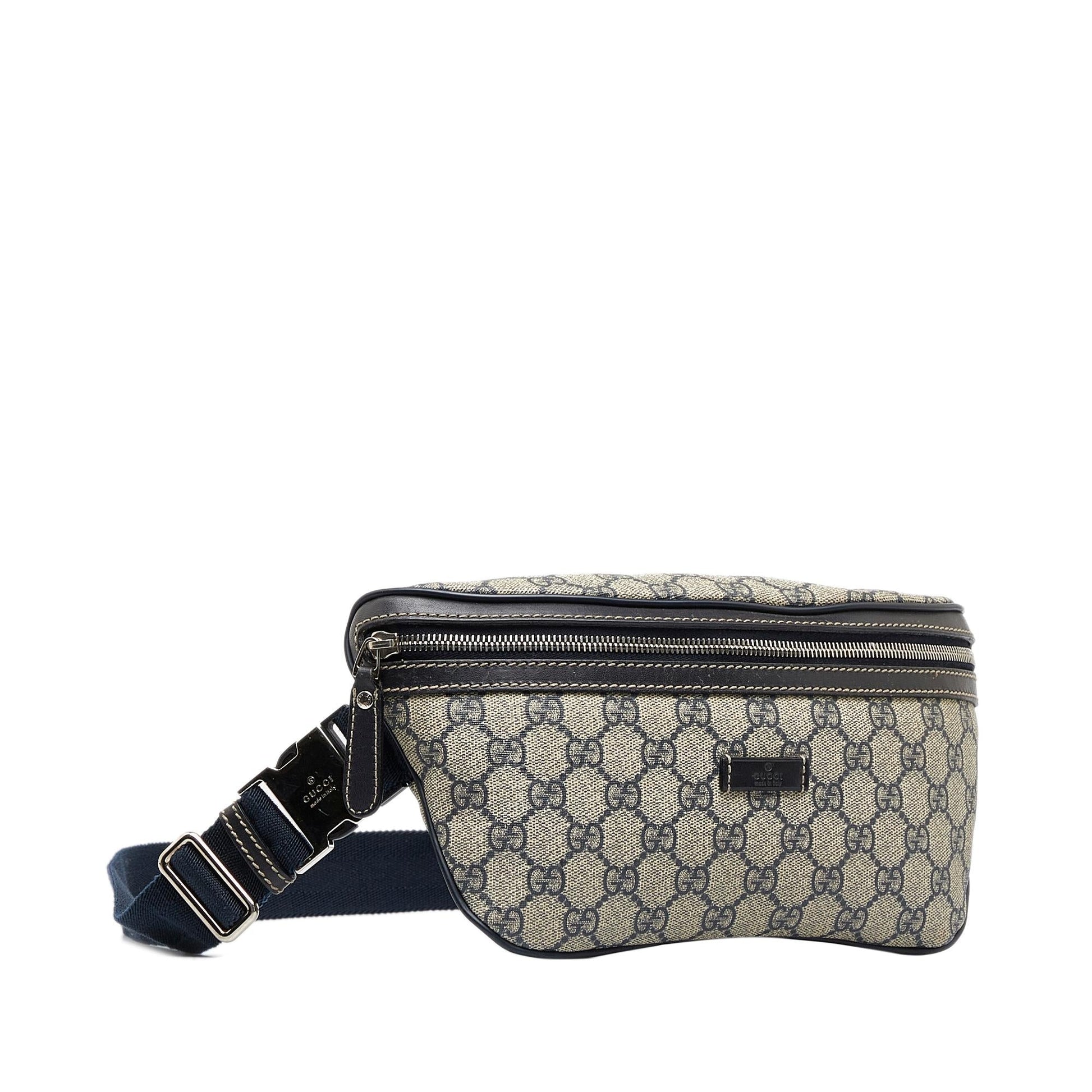 Gucci GG Supreme Belt SHG-WQ1fLo Canvas Calf Brown Accessory
