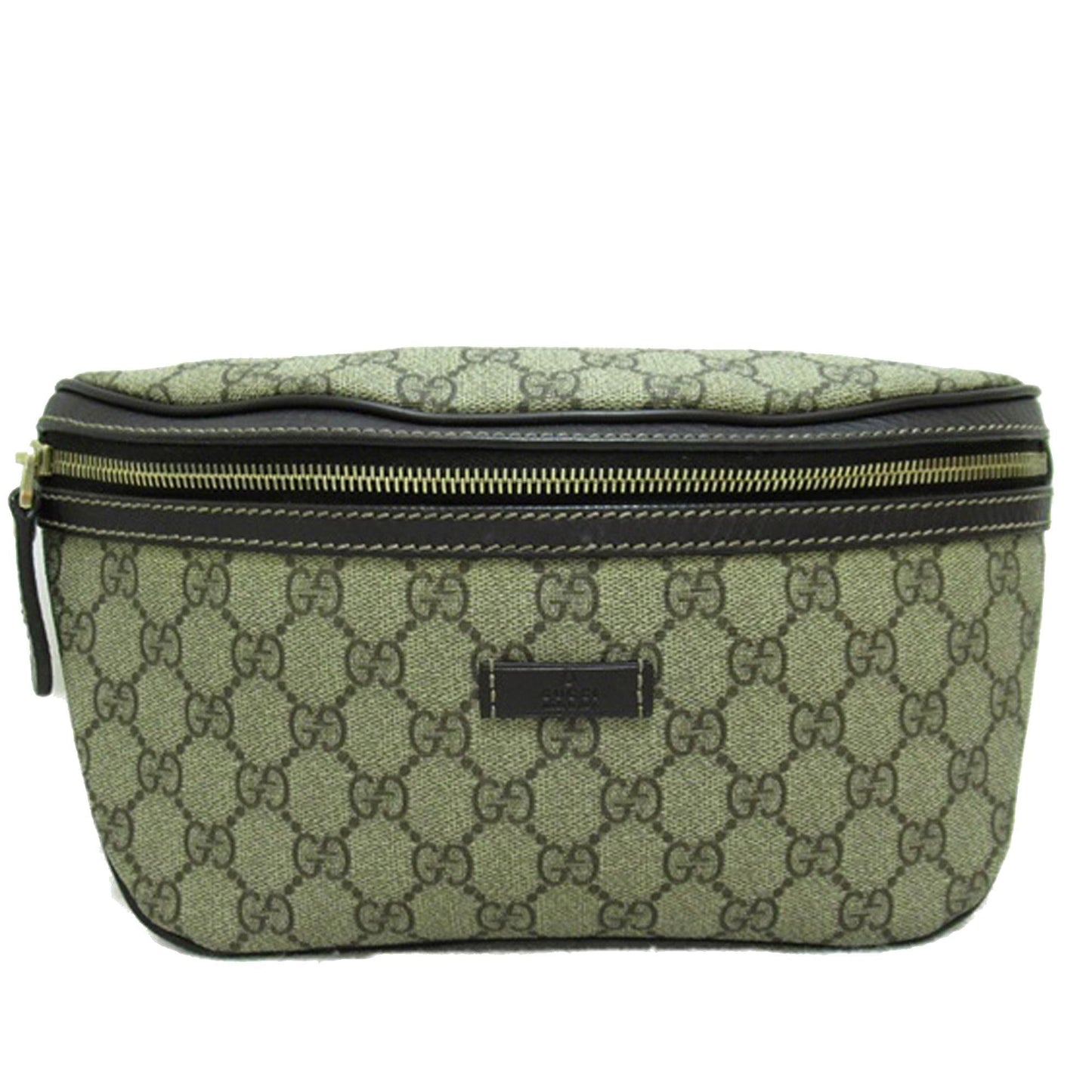 Gucci GG Supreme Belt SHG-ZXUphx Canvas Calf Brown Accessory