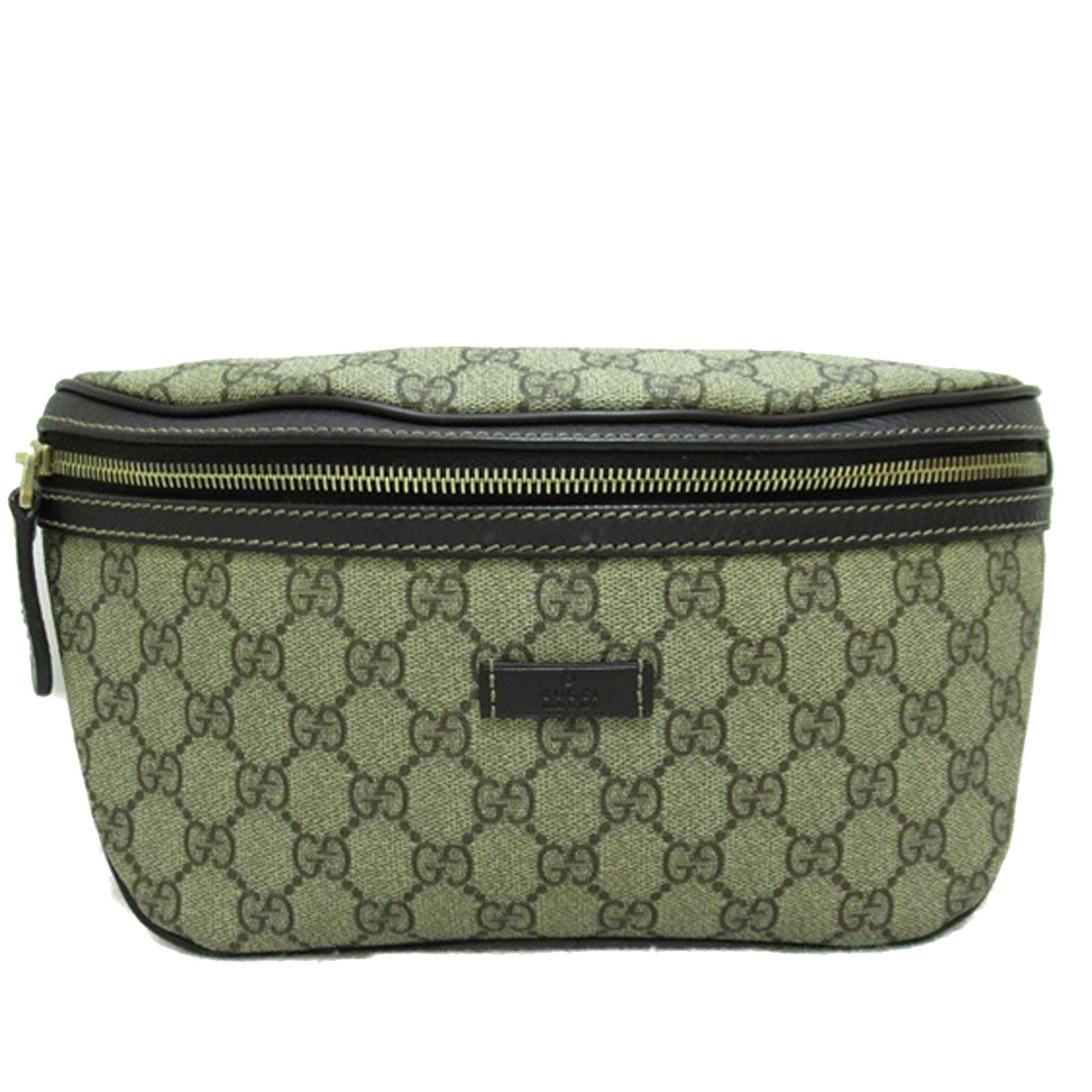 Gucci GG Supreme Belt SHG-ZXUphx Canvas Calf Brown Accessory