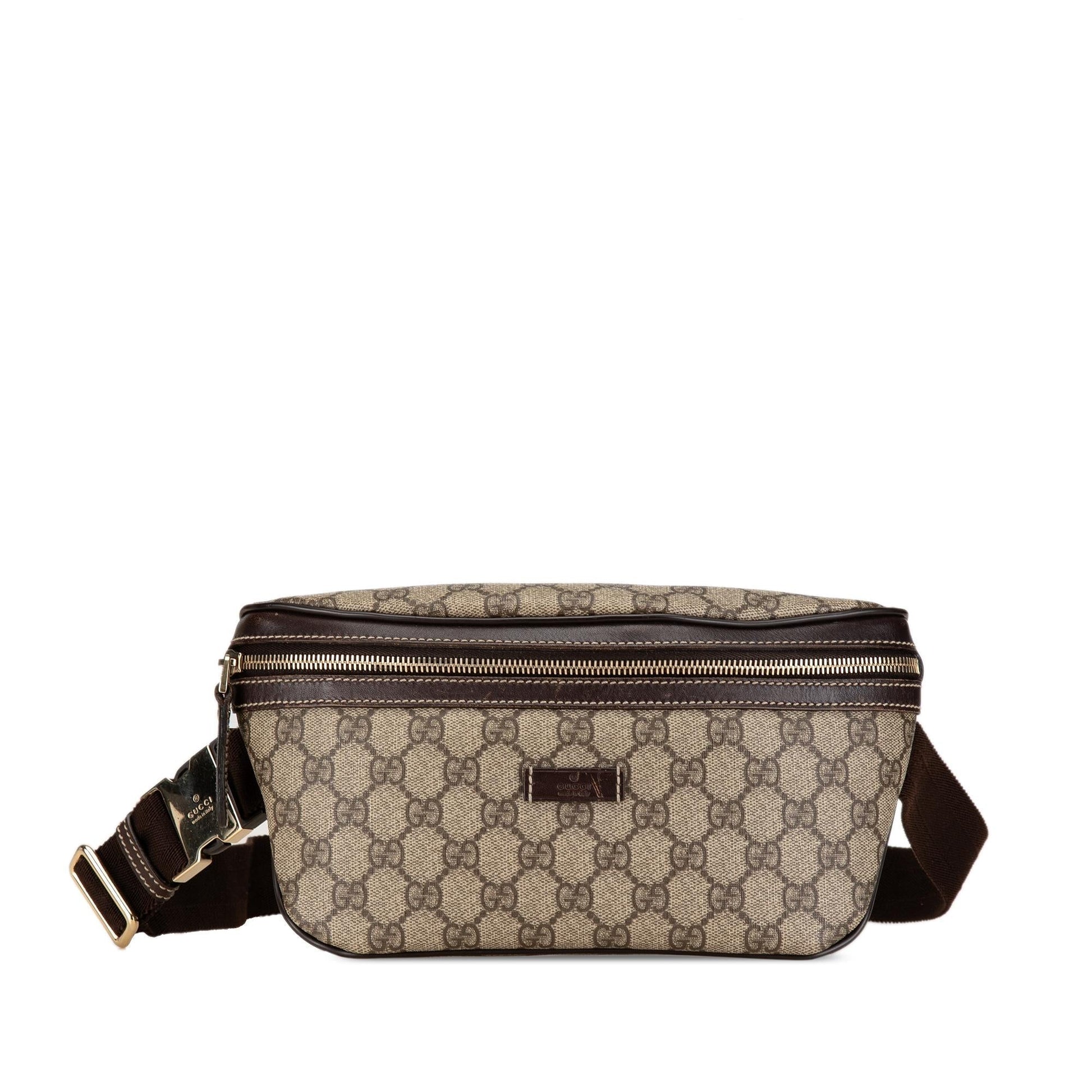 Gucci GG Supreme Belt SHG-uT0WLo Canvas Brown Accessory
