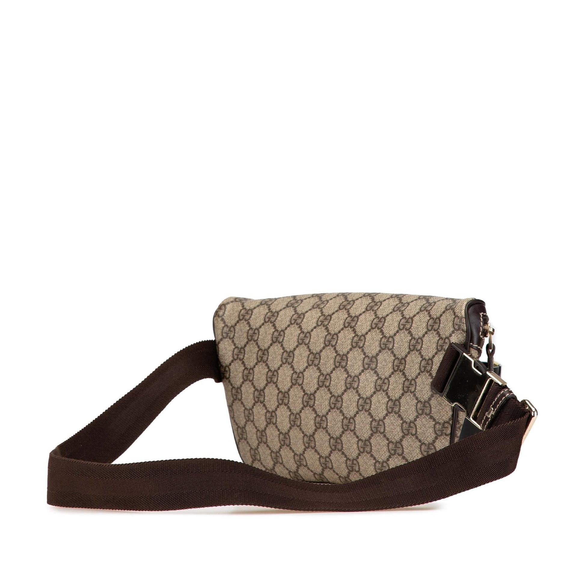 Gucci GG Supreme Belt Canvas Brown Accessory