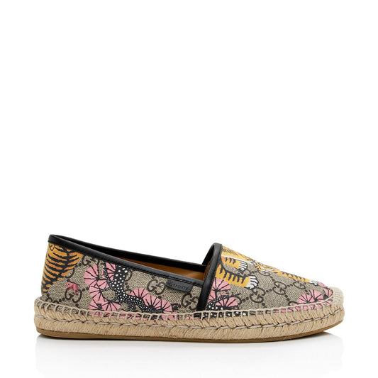 Gucci GG Supreme Bengal Espadrilles - Leather Canvas Beige Shoes