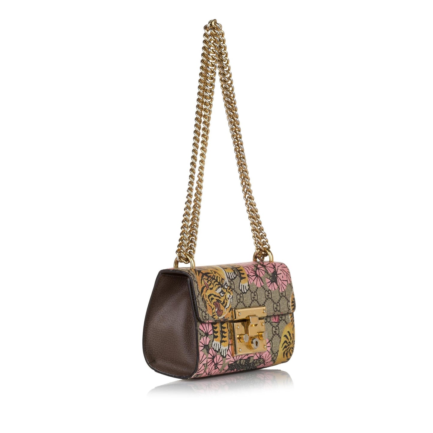 Gucci GG Supreme Bengal Padlock SHG Canvas Brown Crossbody Bag