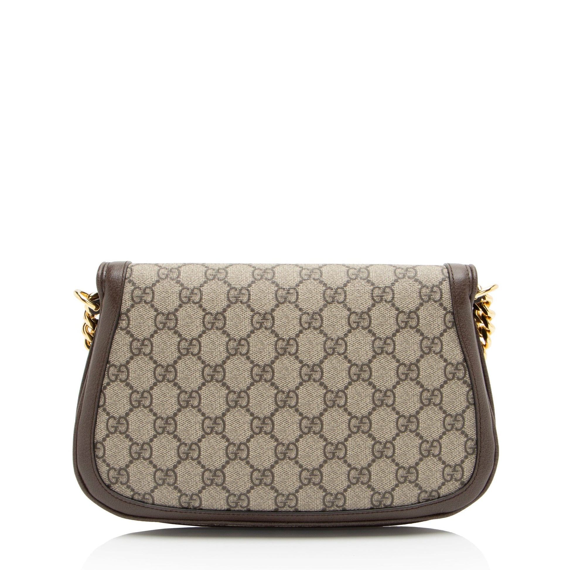 Gucci GG Supreme Blondie Leather Canvas Brown Beige Shoulder Bag