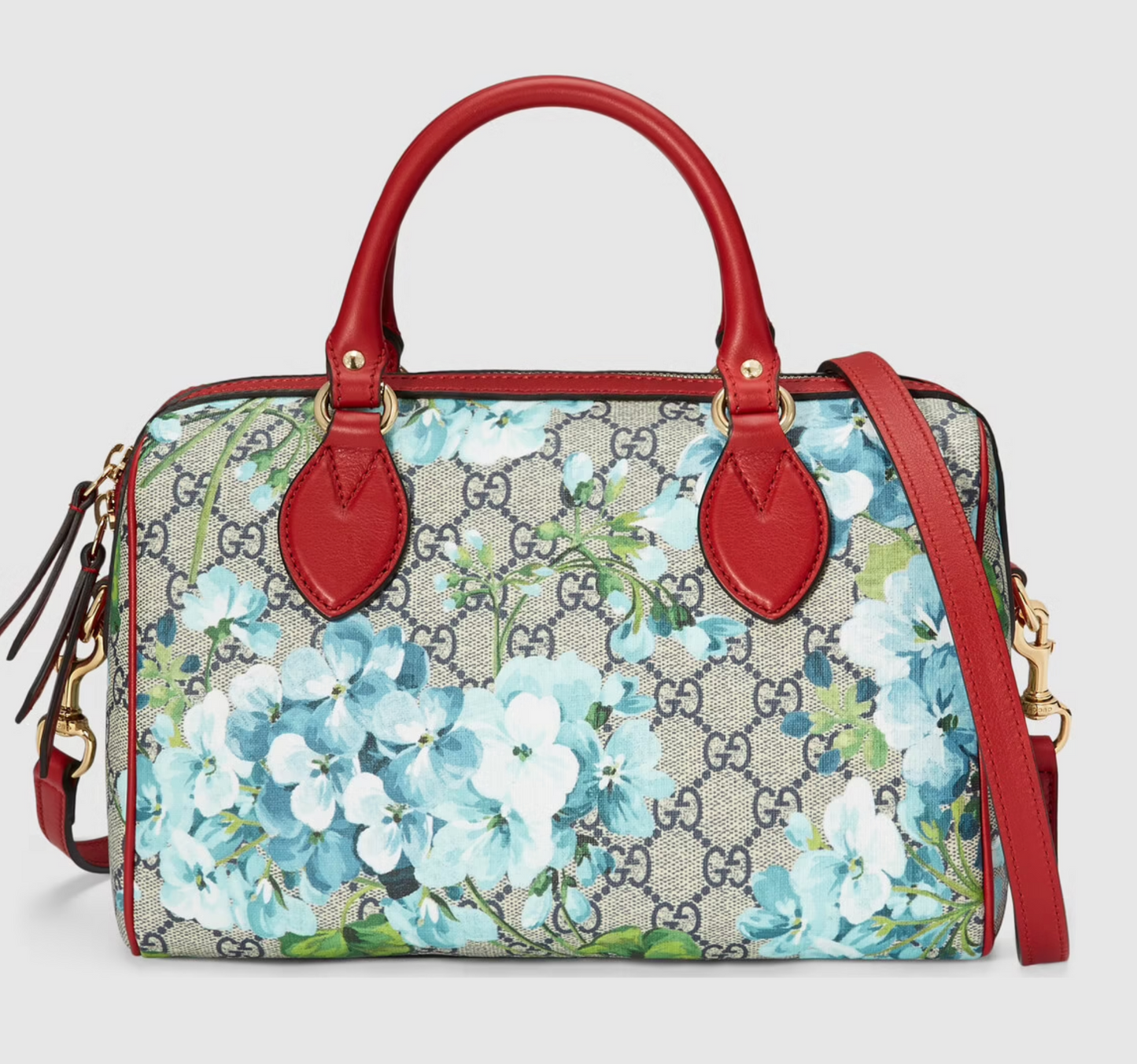 Gucci GG SUPREME BLOOMS BOSTON Monogram Travel Bag