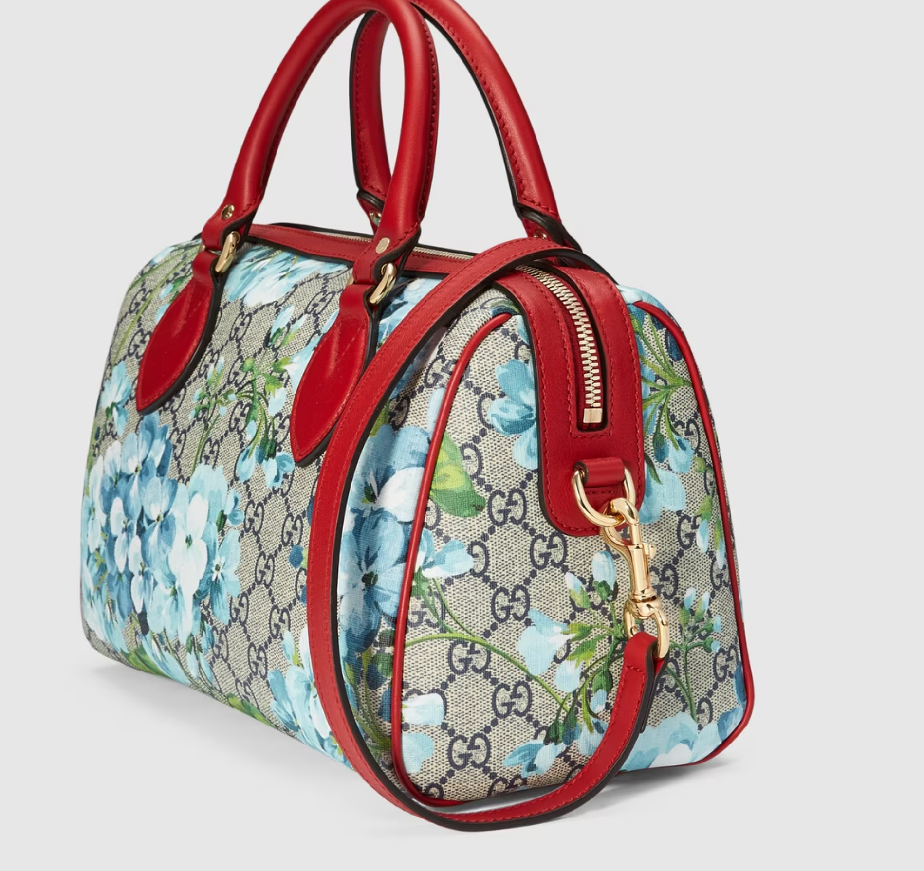 Gucci GG SUPREME BLOOMS BOSTON Monogram Travel Bag