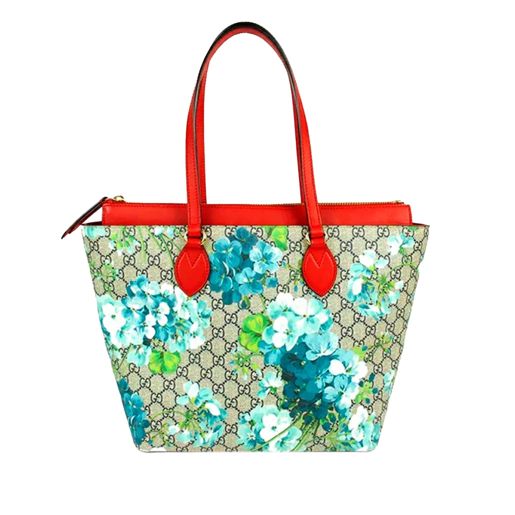 Gucci GG Supreme Blooms SHG Canvas Bucket Tote Bag