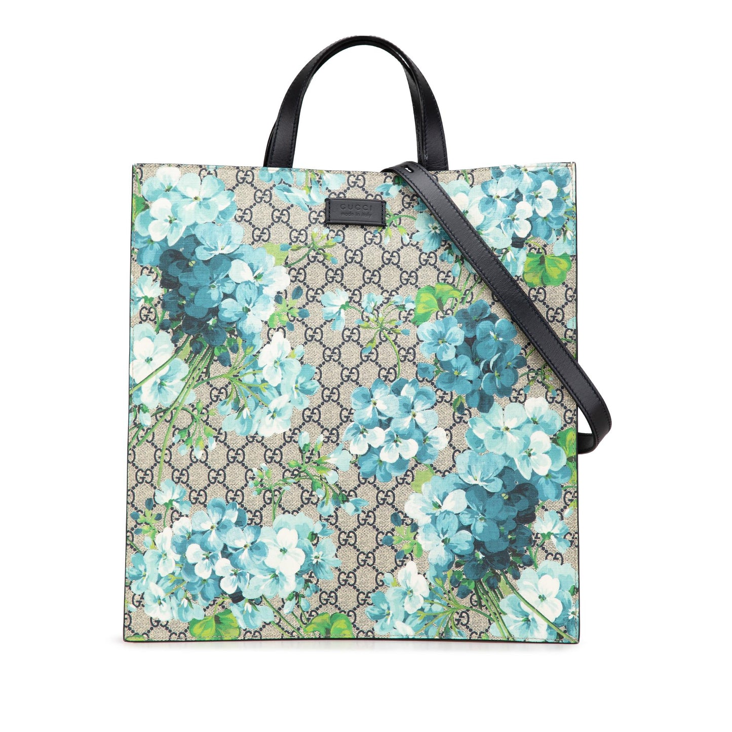 Gucci GG Supreme Blooms Convertible Soft Canvas Calf Brown Tote Bag