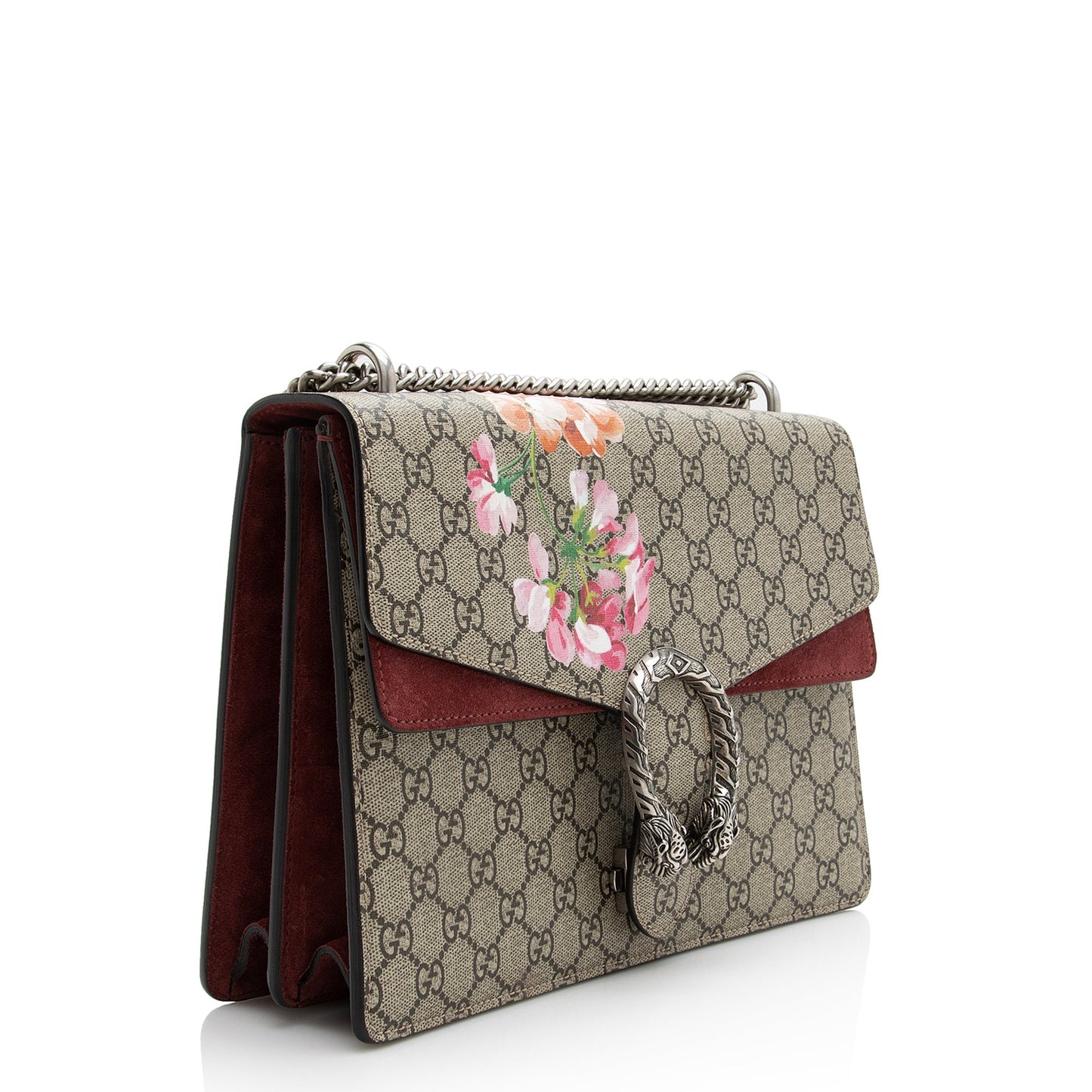 Gucci GG Supreme Blooms Dionysus SHF Canvas Suede Beige Pink Shoulder Bag Bag Shf