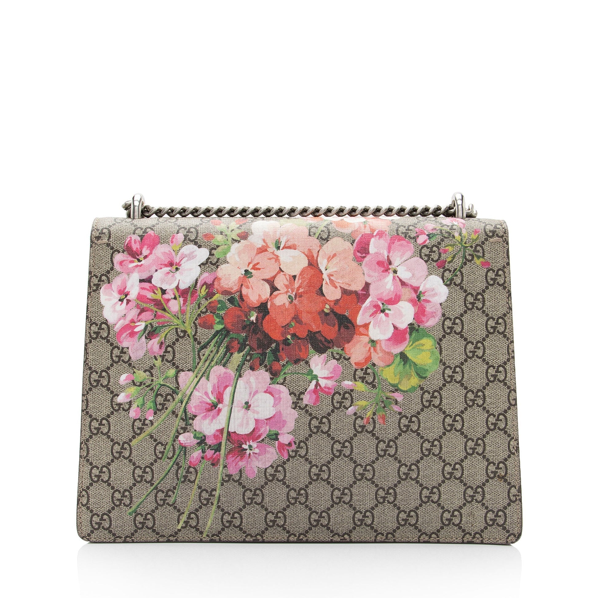 Gucci GG Supreme Blooms Dionysus SHF-JPWNlE Canvas Suede Beige Pink Shoulder Bag