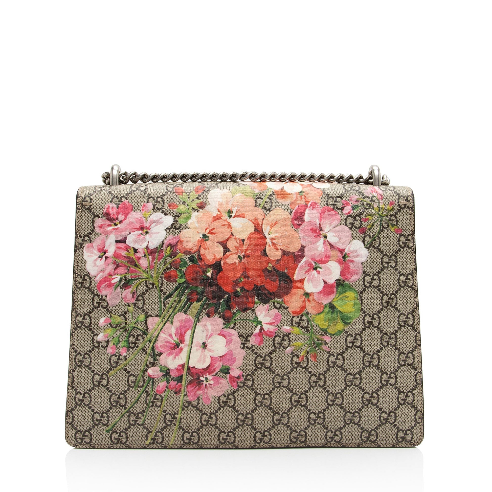 Gucci GG Supreme Blooms Dionysus SHF-DLwrwt Canvas Suede Beige Pink Shoulder Bag