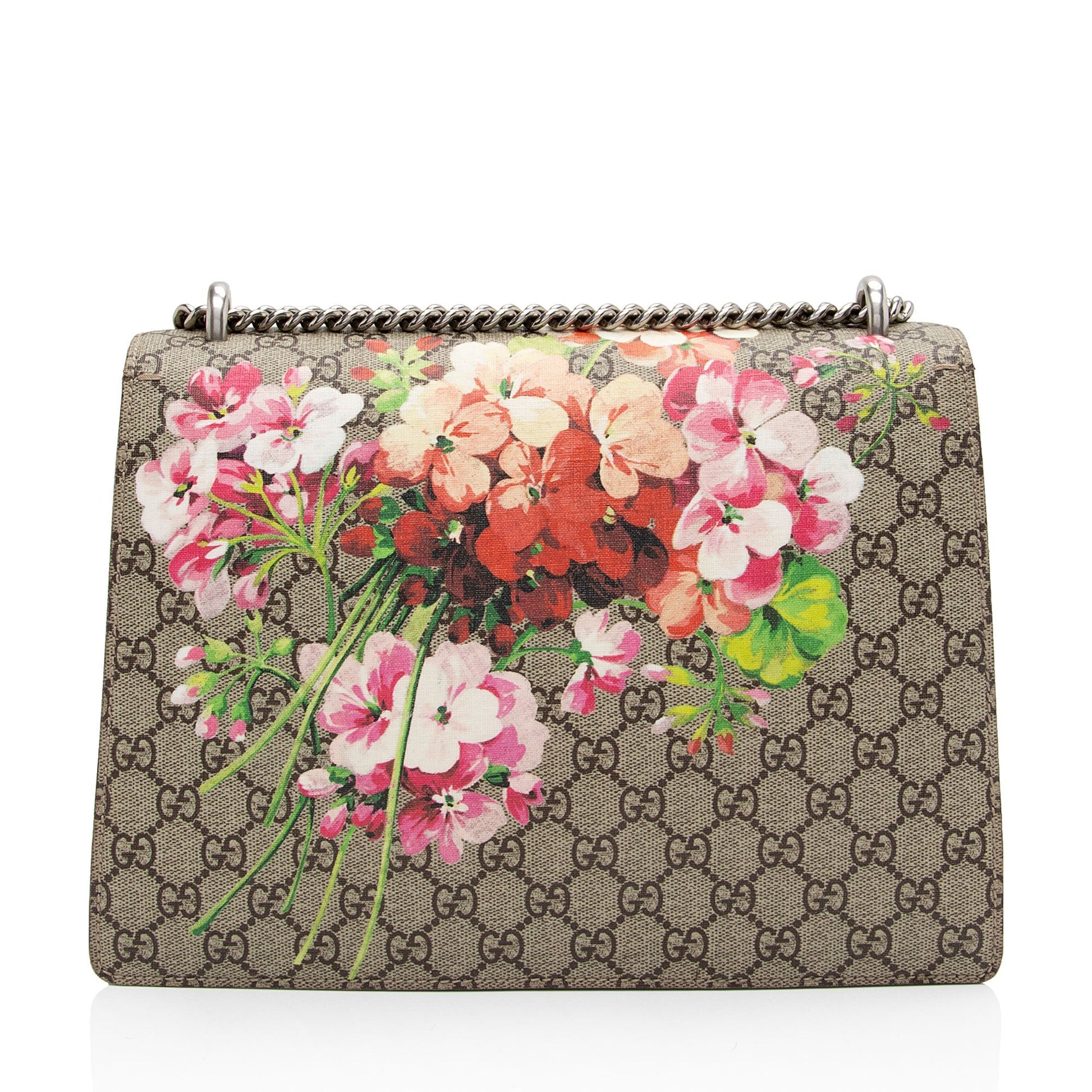 Gucci GG Supreme Blooms Dionysus SHF-DE7aCr Canvas Suede Beige Pink Crossbody Bag