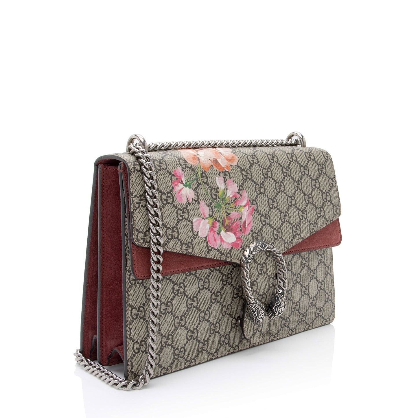 Gucci GG Supreme Blooms Dionysus SHF-GbJW2P Canvas Suede Beige Pink Shoulder Bag