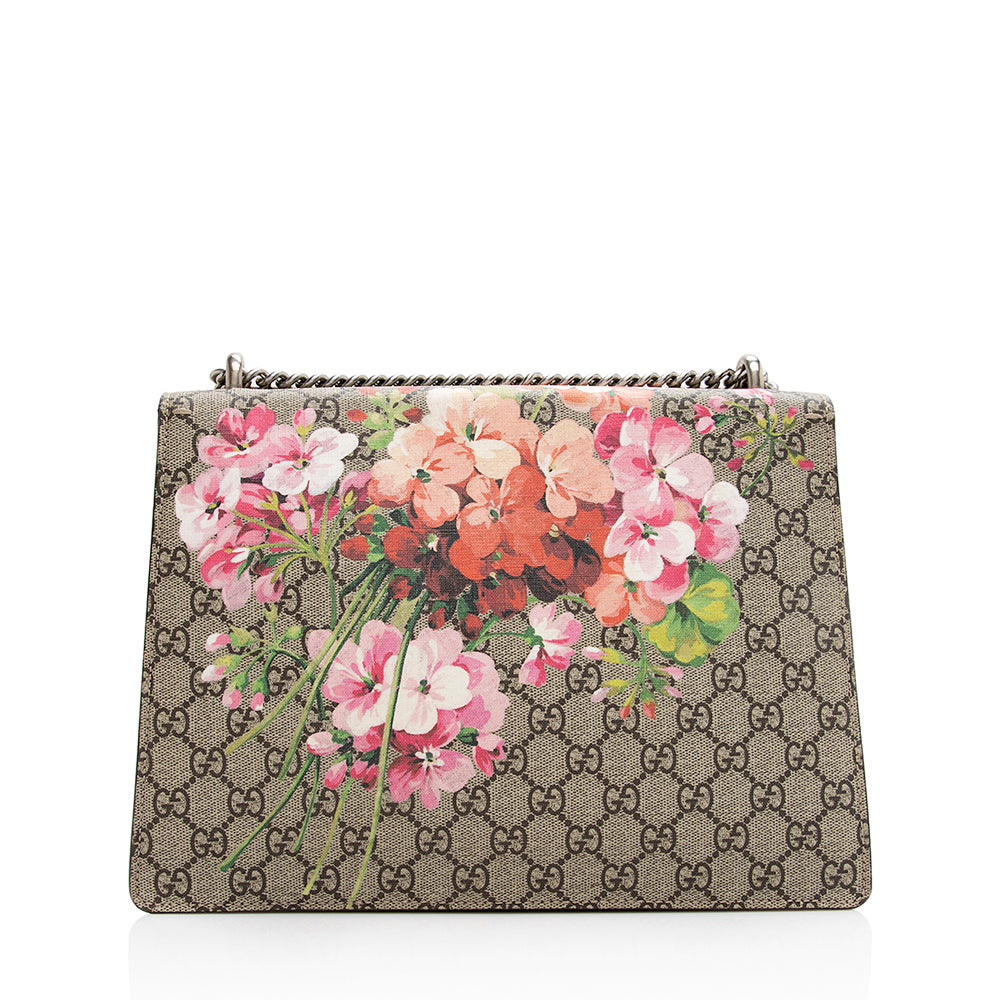 Gucci GG Supreme Blooms Dionysus SHF Canvas Suede Beige Pink Shoulder Bag