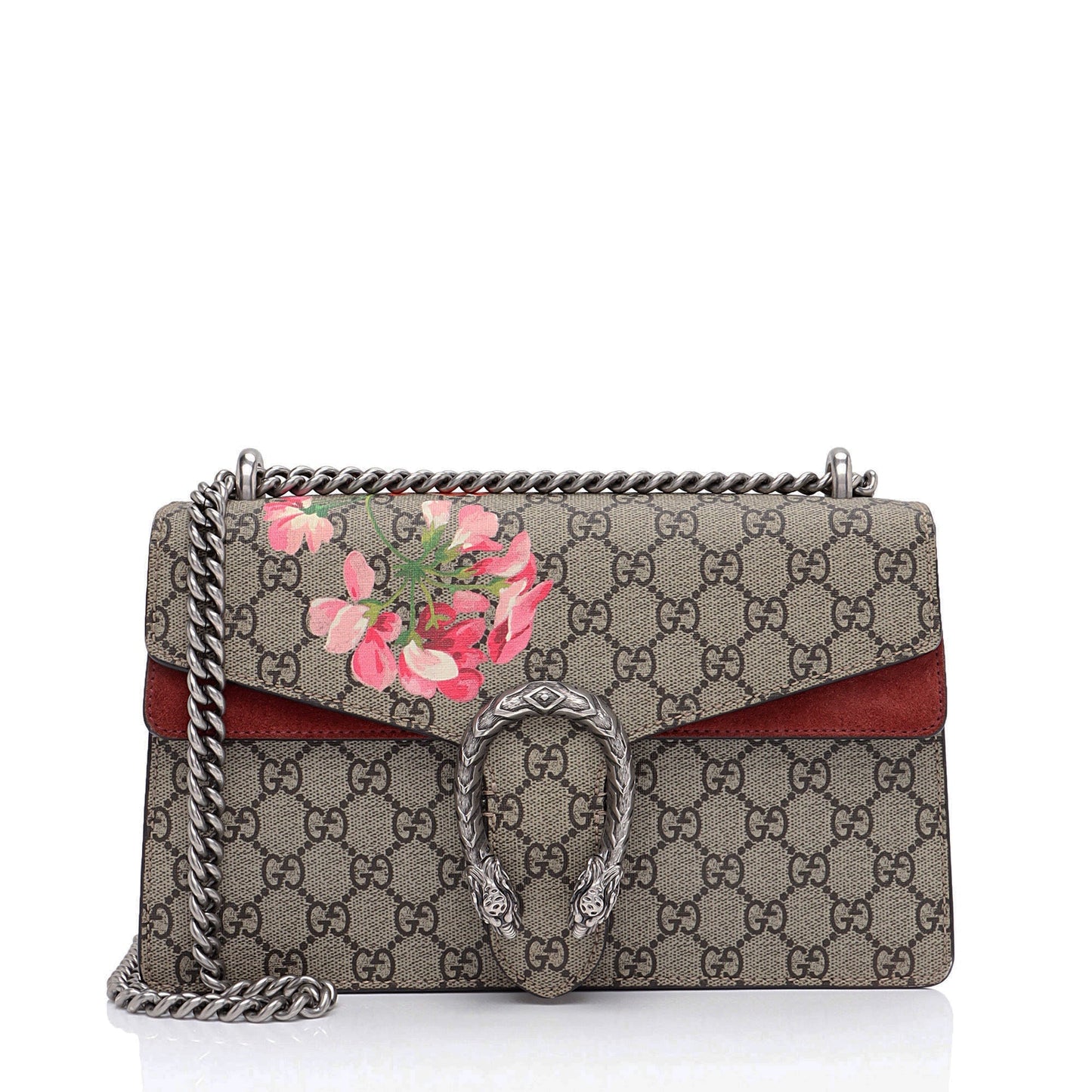 Gucci GG Supreme Blooms Dionysus SHF-oXxszK Canvas Suede Beige Pink Shoulder Bag