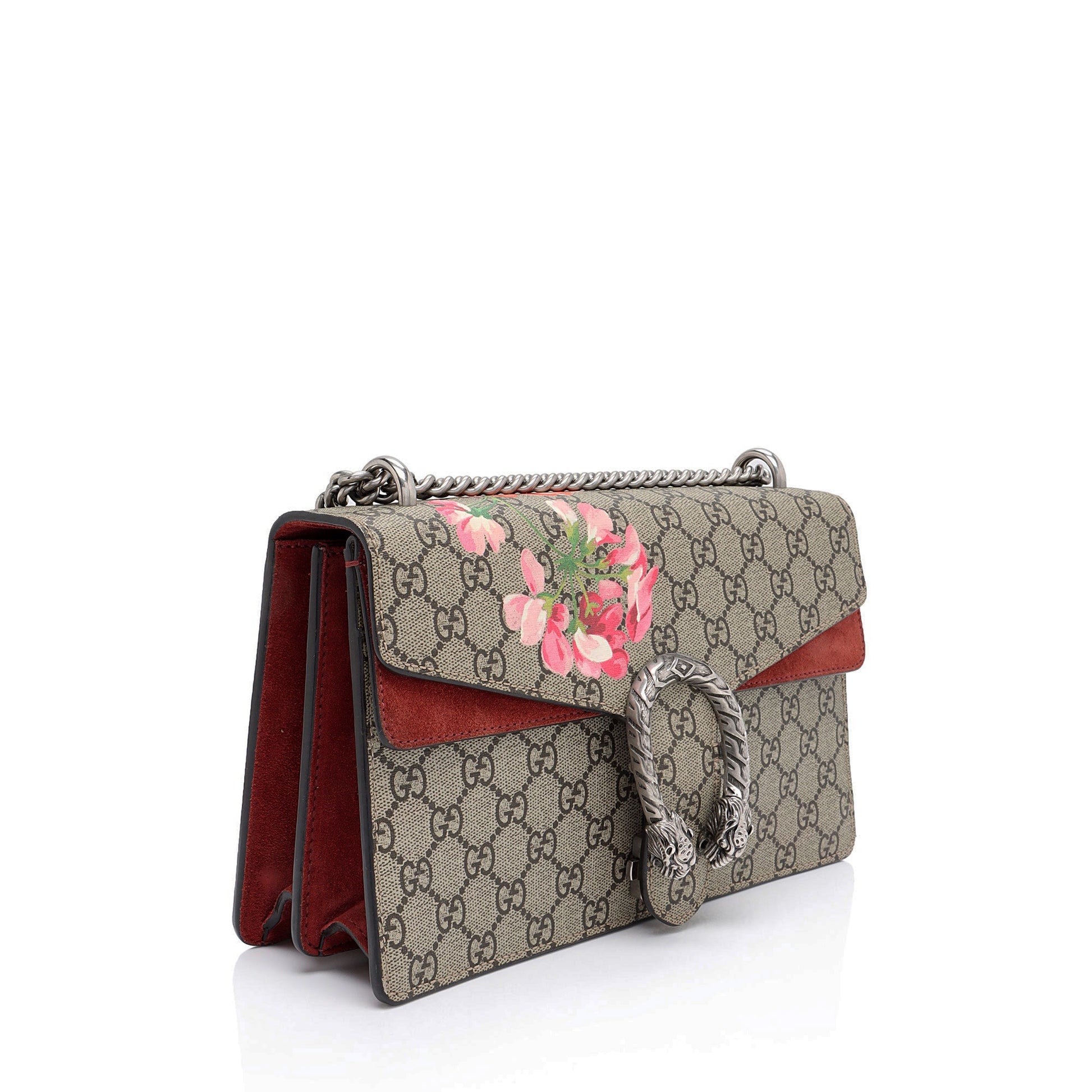 Gucci GG Supreme Blooms Dionysus SHF-oXxszK Canvas Suede Beige Pink Shoulder Bag