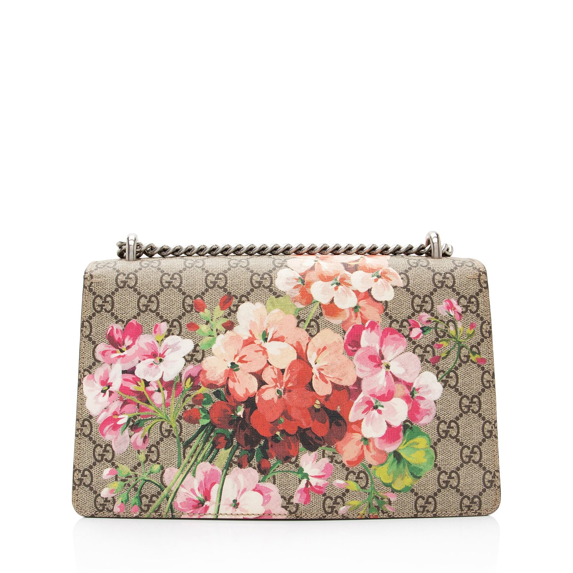Gucci GG Supreme Blooms Dionysus Canvas Suede Beige Pink Shoulder Bag Shf 12Fzkv