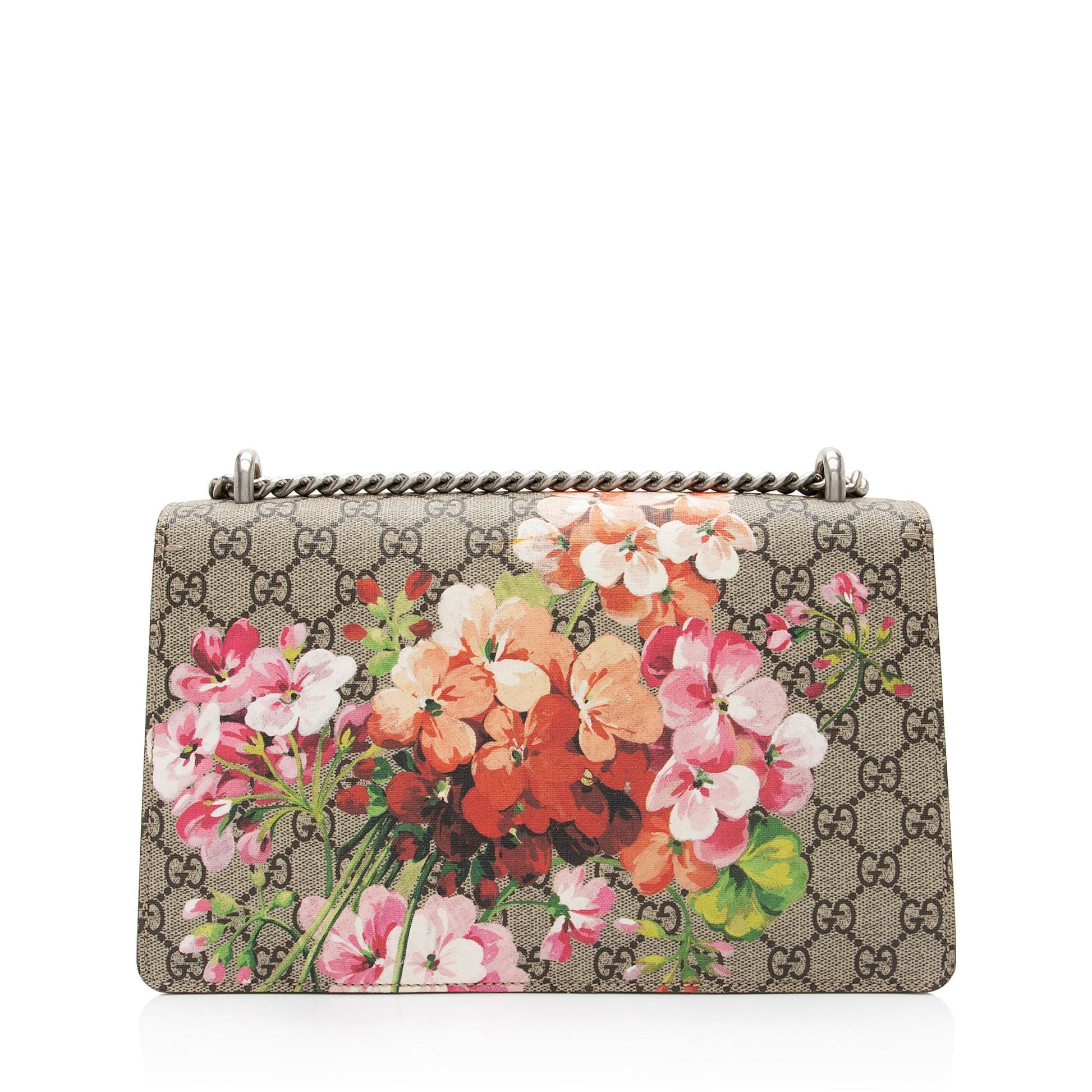 Gucci GG Supreme Blooms Dionysus SHF-72Z9Ik Canvas Suede Beige Pink Shoulder Bag