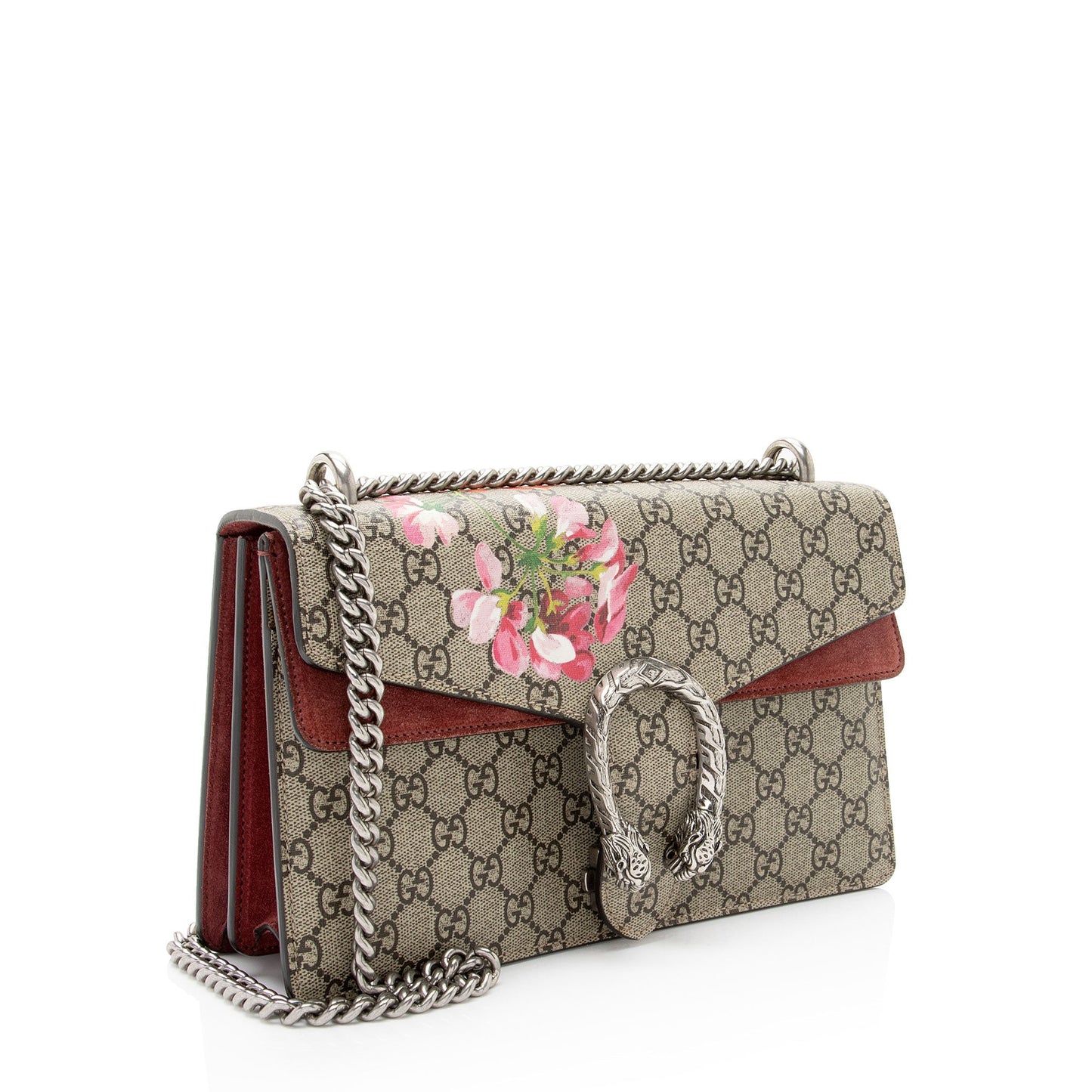 Gucci GG Supreme Blooms Dionysus SHF-72Z9Ik Canvas Suede Beige Pink Shoulder Bag