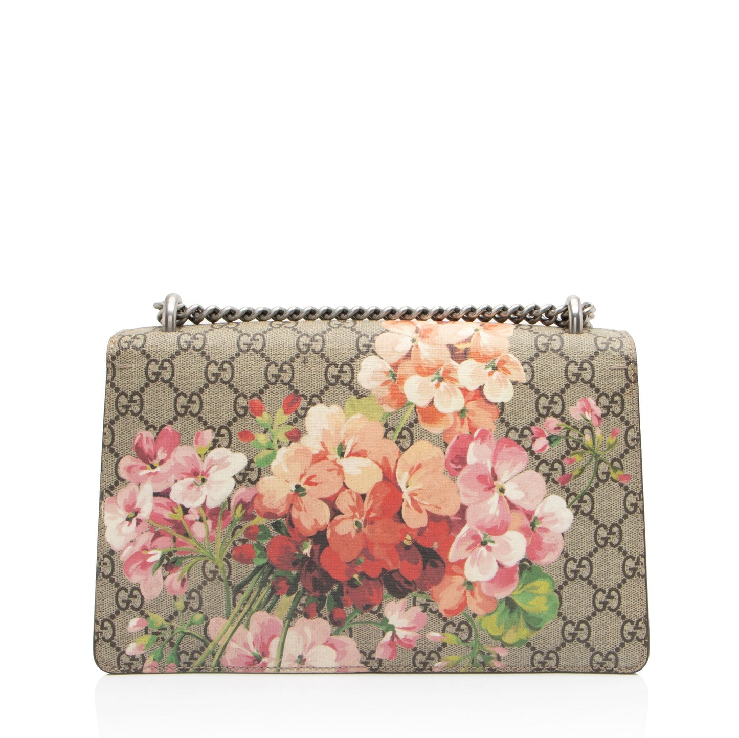 Gucci GG Supreme Blooms Dionysus Canvas Suede Brown Small Shoulder Bag